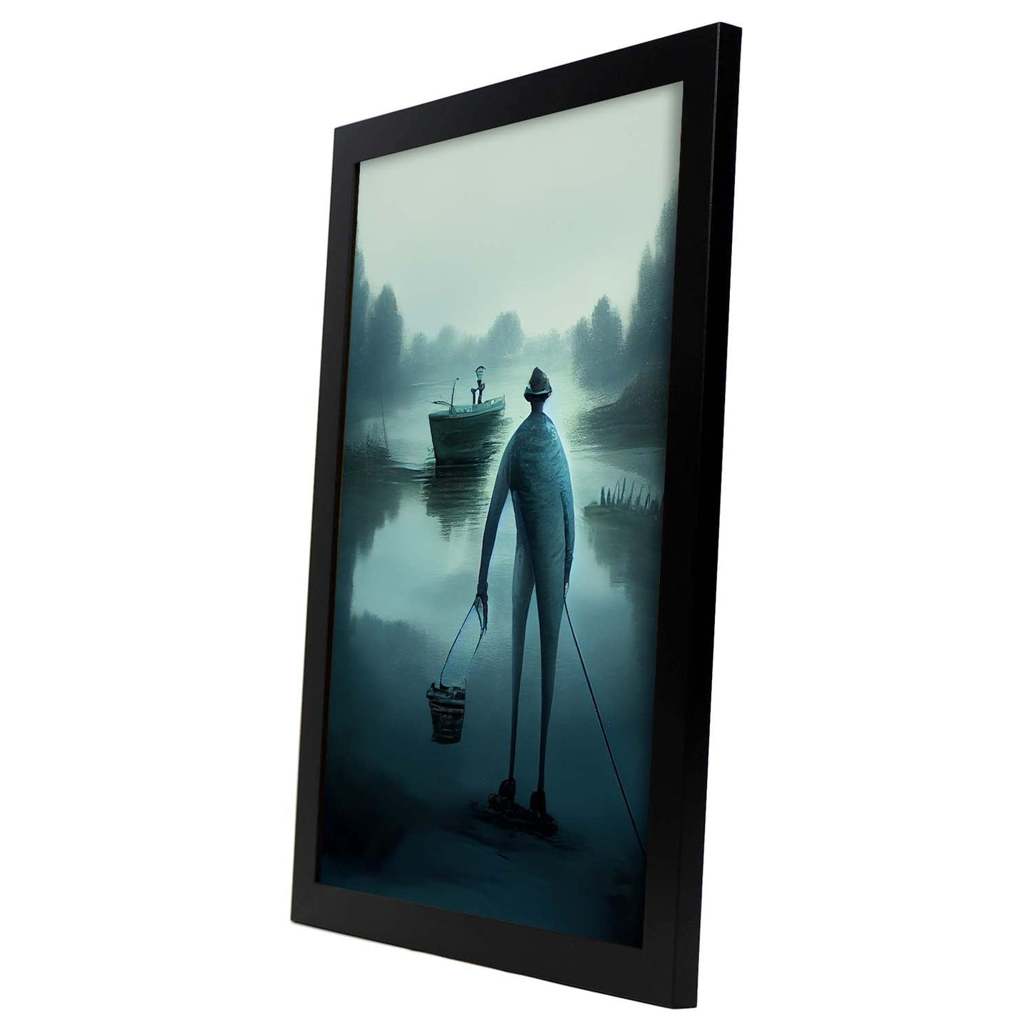 Nacnic Lámina Pescador Cooperativo al estilo de T. Burton. Ilustraciones de profesiones y oficios inspiradas en arte gótico y oscuro. Diseño y Decoración de Interiores.-Artwork-Nacnic-Nacnic Estudio SL