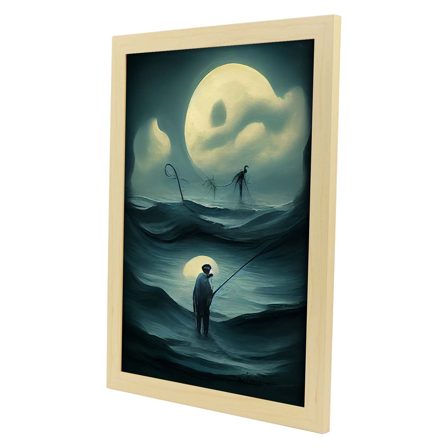 Nacnic Lámina Pescador Decidido al estilo de T. Burton. Ilustraciones de profesiones y oficios inspiradas en arte gótico y oscuro. Diseño y Decoración de Interiores.-Artwork-Nacnic-Nacnic Estudio SL