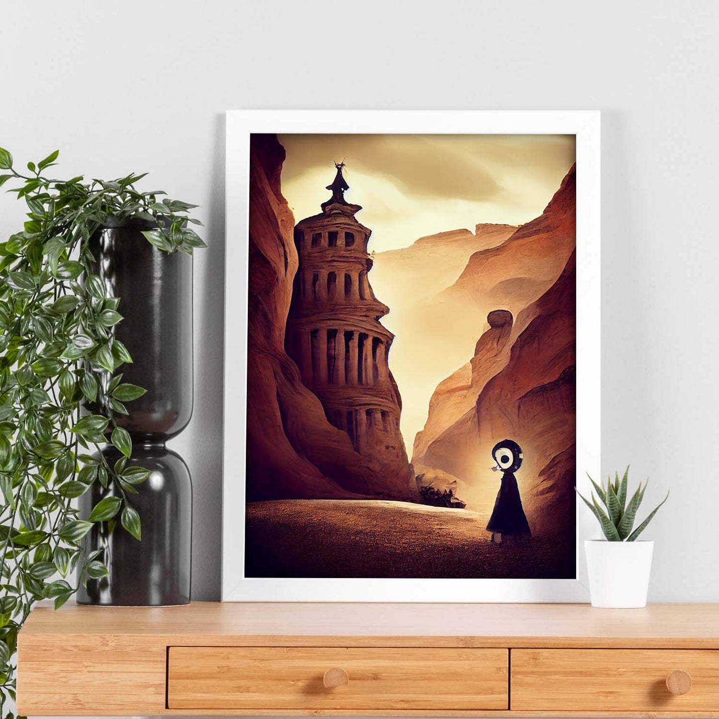 Nacnic Lámina Petra Empático al estilo de T. Burton. Ilustraciones de monumentos, ciudades, paises inspiradas en arte gótico y oscuro. Diseño y Decoración de Interiores.-Artwork-Nacnic-Nacnic Estudio SL
