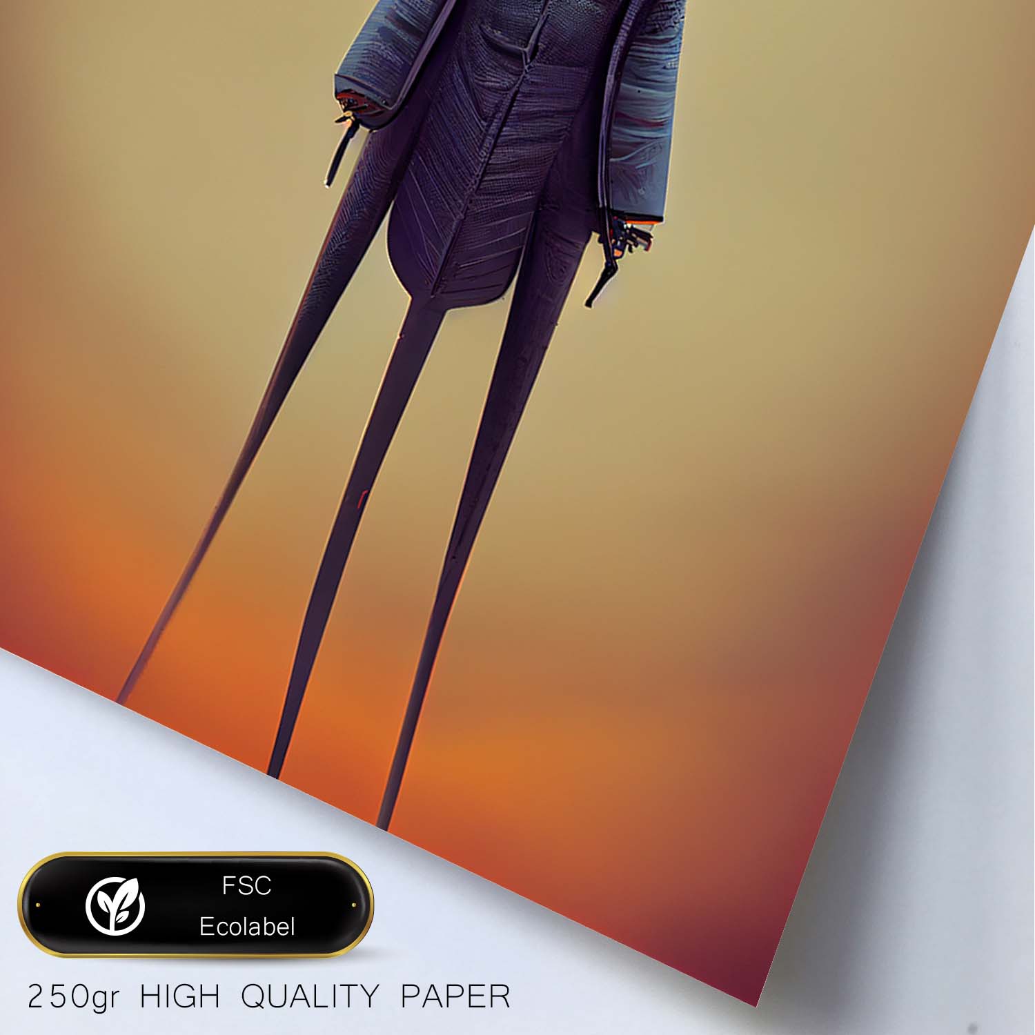 Nacnic Lámina Piloto Cariñoso al estilo de T. Burton. Ilustraciones de profesiones y oficios inspiradas en arte gótico y oscuro. Diseño y Decoración de Interiores.-Artwork-Nacnic-Nacnic Estudio SL