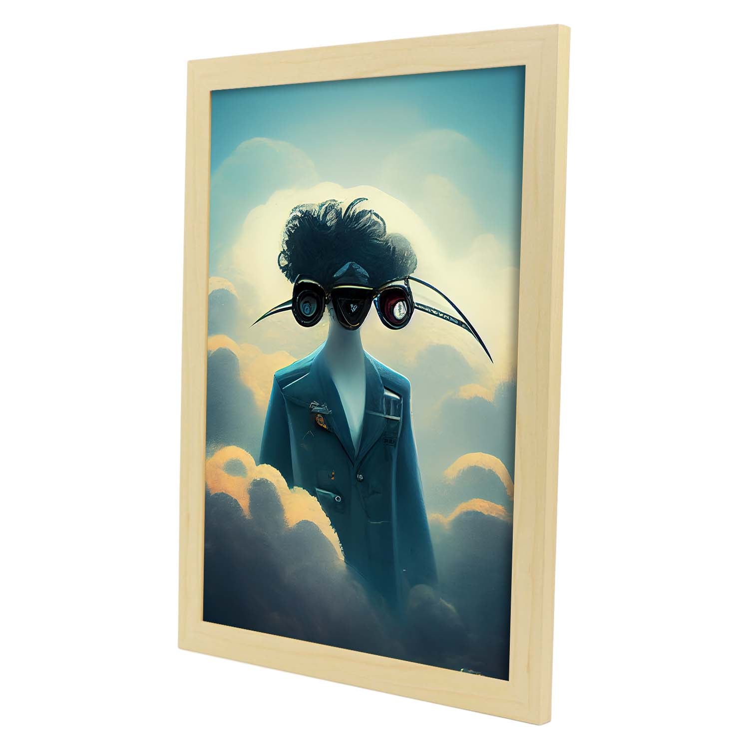 Nacnic Lámina Piloto Dependiente al estilo de T. Burton. Ilustraciones de profesiones y oficios inspiradas en arte gótico y oscuro. Diseño y Decoración de Interiores.-Artwork-Nacnic-Nacnic Estudio SL