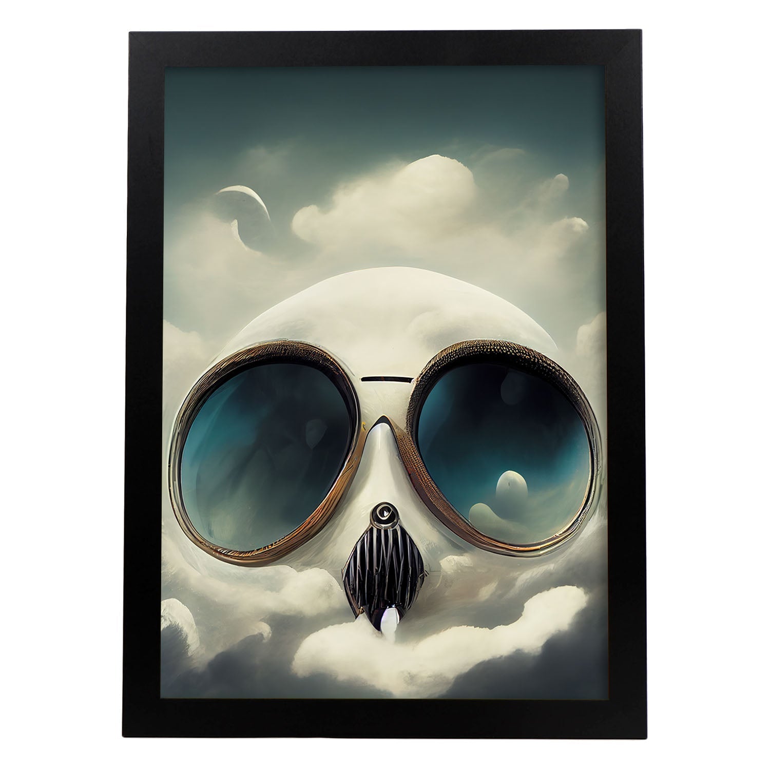 Nacnic Lámina Piloto Leal al estilo de T. Burton. Ilustraciones de profesiones y oficios inspiradas en arte gótico y oscuro. Diseño y Decoración de Interiores.-Artwork-Nacnic-A4-Sin marco-Nacnic Estudio SL