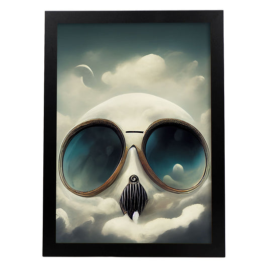 Nacnic Lámina Piloto Leal al estilo de T. Burton. Ilustraciones de profesiones y oficios inspiradas en arte gótico y oscuro. Diseño y Decoración de Interiores.-Artwork-Nacnic-A4-Sin marco-Nacnic Estudio SL