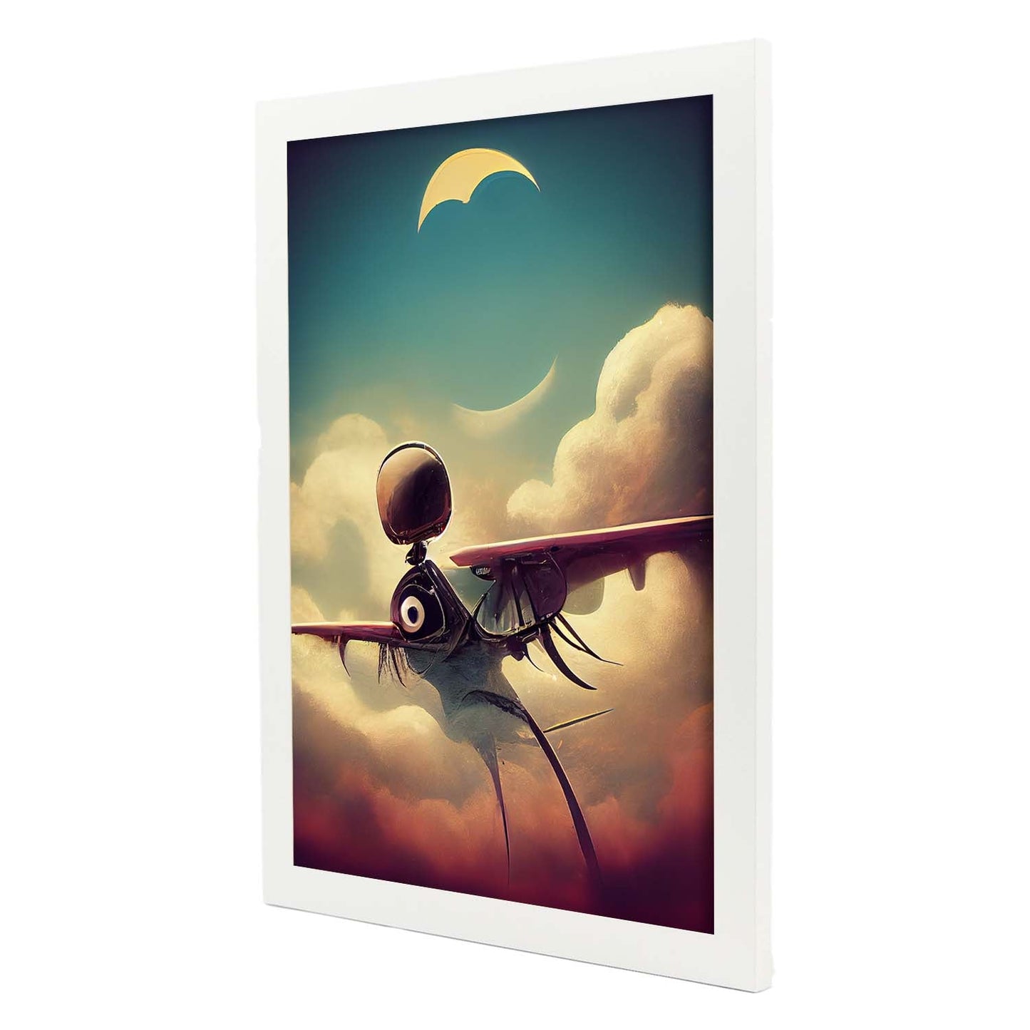 Nacnic Lámina Piloto Valiente al estilo de T. Burton. Ilustraciones de profesiones y oficios inspiradas en arte gótico y oscuro. Diseño y Decoración de Interiores.-Artwork-Nacnic-Nacnic Estudio SL