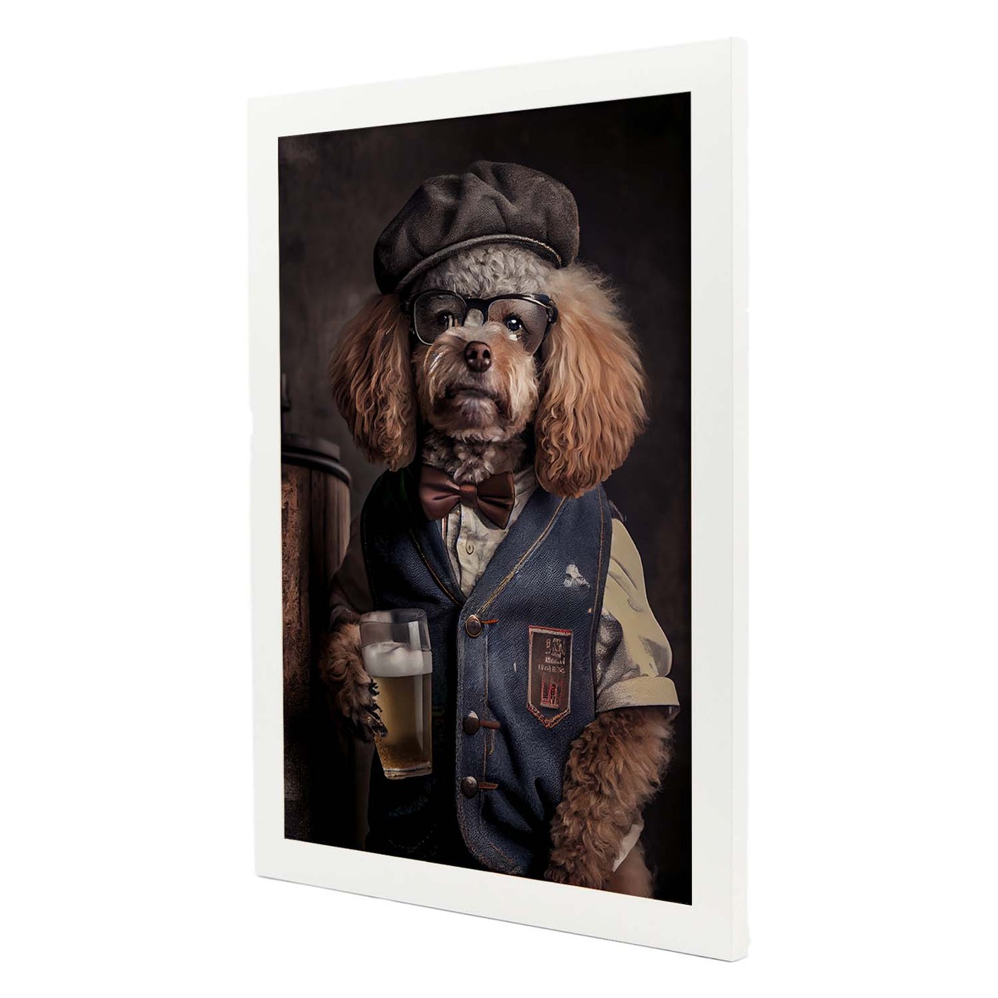 Nacnic Lámina Poodle 2 Creativo en estilo Fotografía a todo color. Divertidas ilustraciones realistas de animales con ropa humana. Diseño y Decoración de Interiores.-Artwork-Nacnic-Nacnic Estudio SL