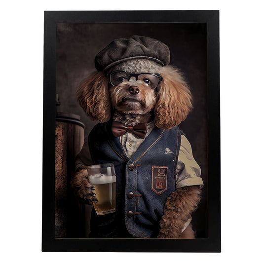 Nacnic Lámina Poodle 2 Creativo en estilo Fotografía a todo color. Divertidas ilustraciones realistas de animales con ropa humana. Diseño y Decoración de Interiores.-Artwork-Nacnic-A4-Sin marco-Nacnic Estudio SL