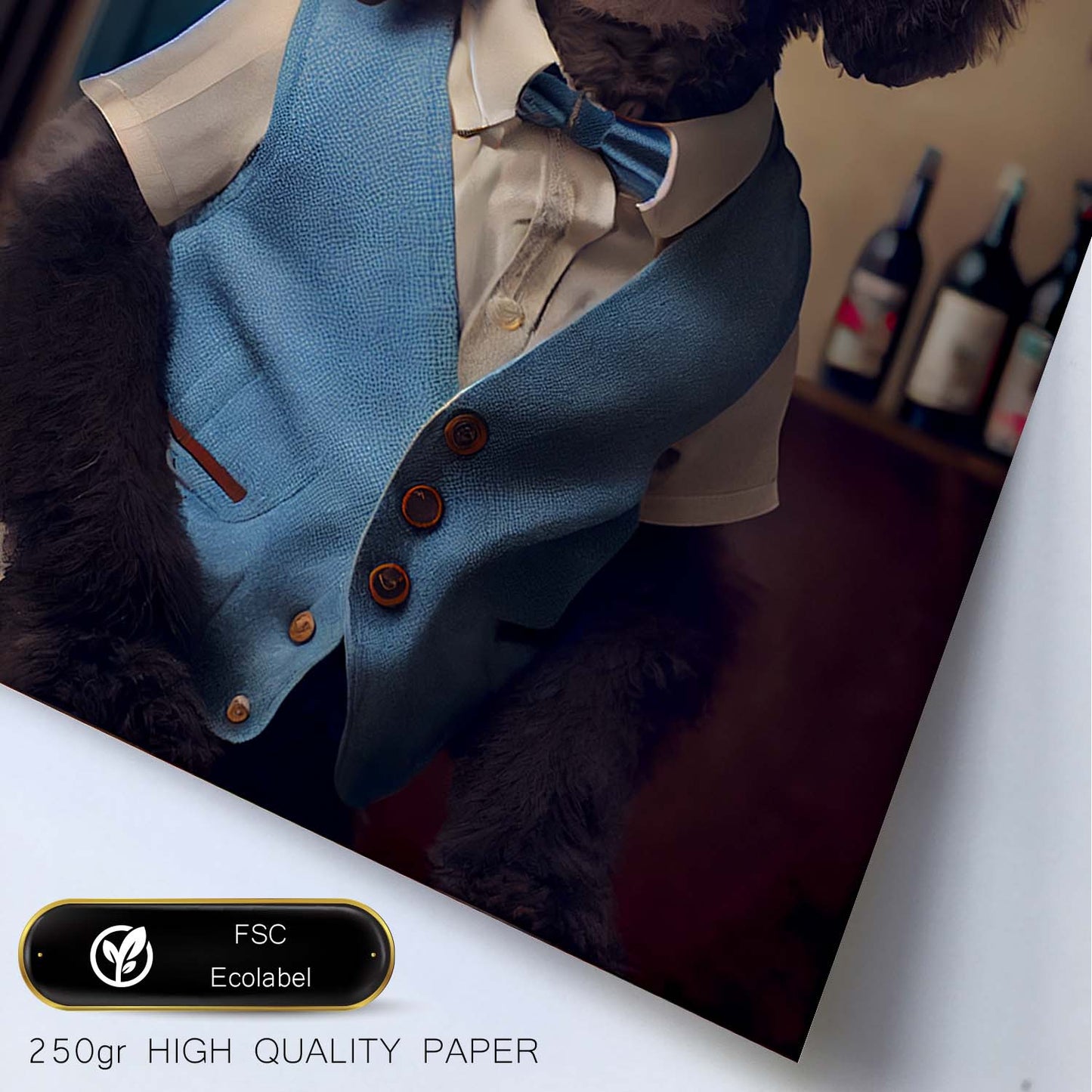 Nacnic Lámina Poodle Sensible en estilo Fotografía a todo color. Divertidas ilustraciones realistas de animales con ropa humana. Diseño y Decoración de Interiores.-Artwork-Nacnic-Nacnic Estudio SL
