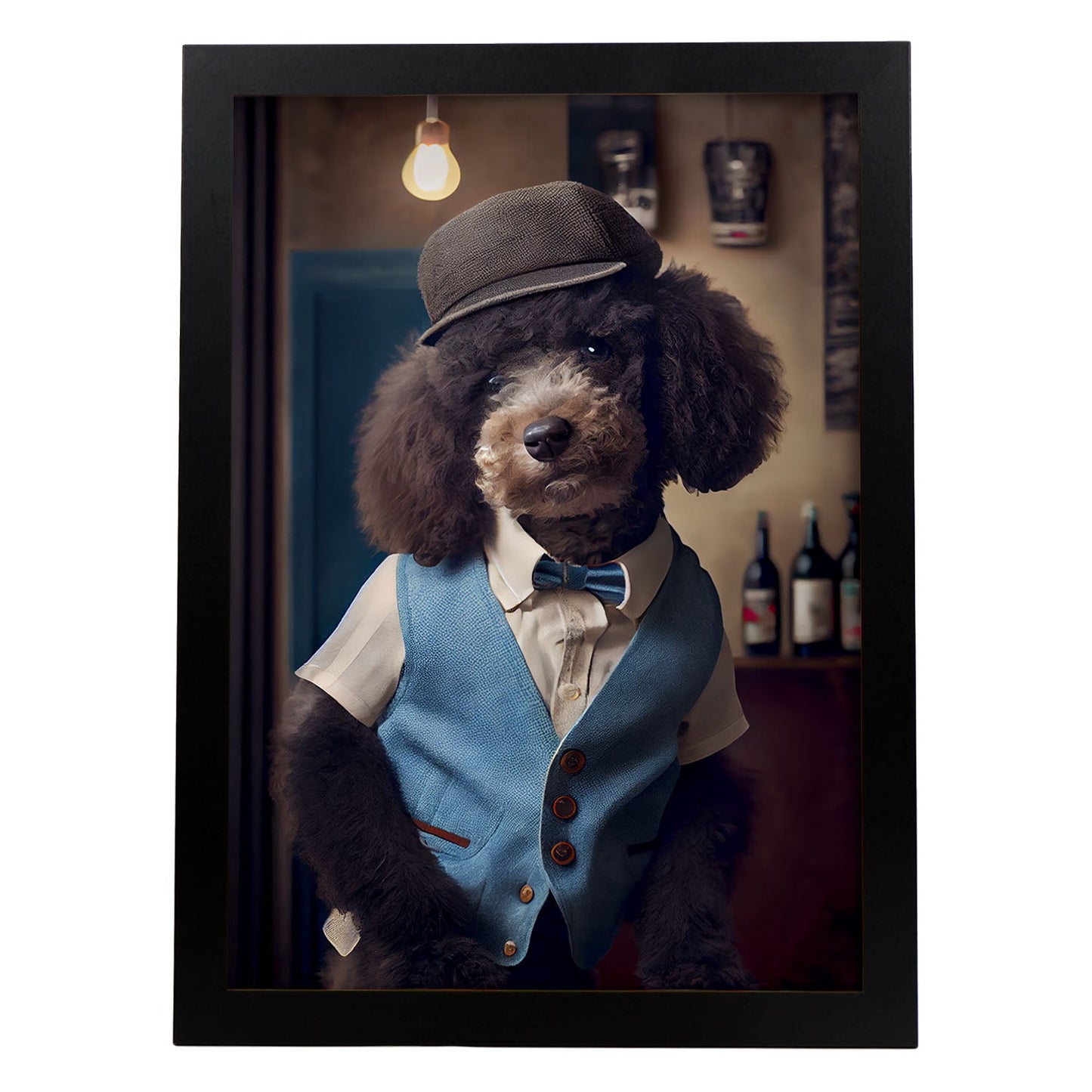 Nacnic Lámina Poodle Sensible en estilo Fotografía a todo color. Divertidas ilustraciones realistas de animales con ropa humana. Diseño y Decoración de Interiores.-Artwork-Nacnic-A4-Sin marco-Nacnic Estudio SL