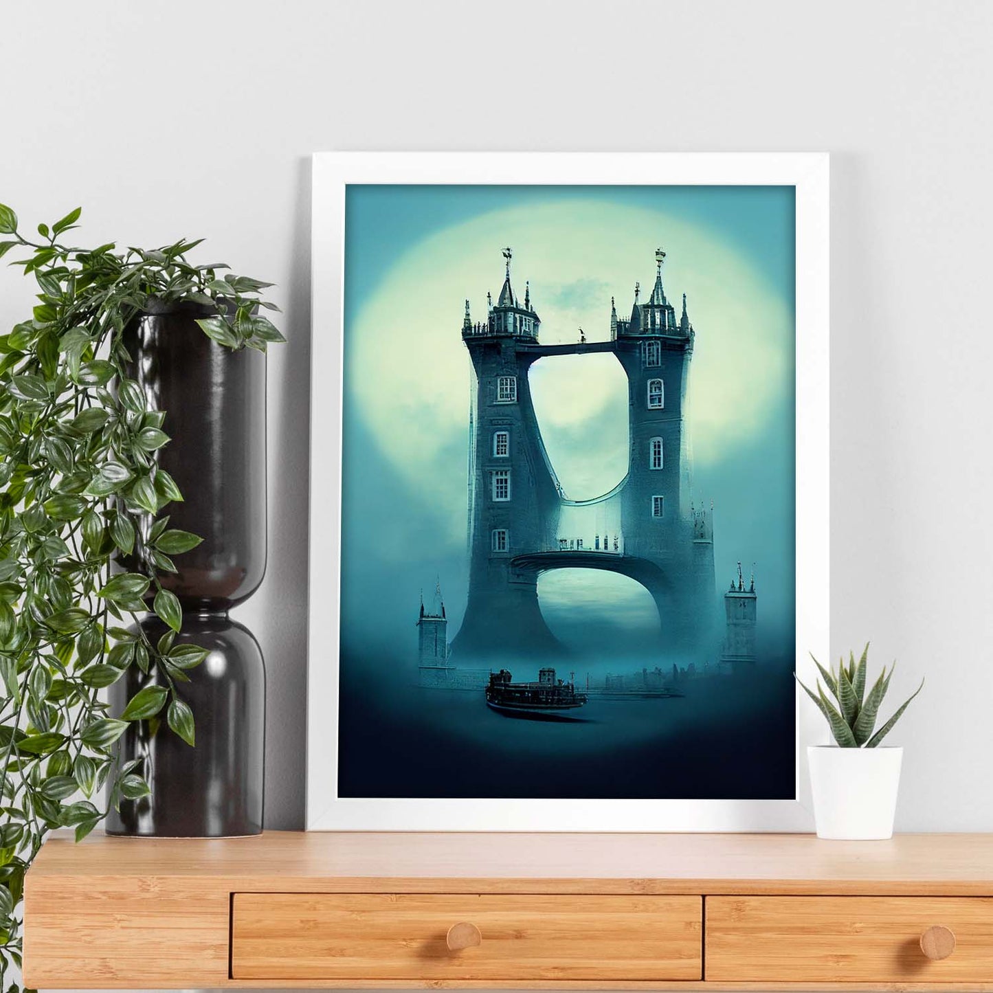 Nacnic Lámina Puente de la Torre Tolerante al estilo de T. Burton. Ilustraciones de monumentos, ciudades, paises inspiradas en arte gótico y oscuro. Diseño y Decoración de Interiores.-Artwork-Nacnic-Nacnic Estudio SL