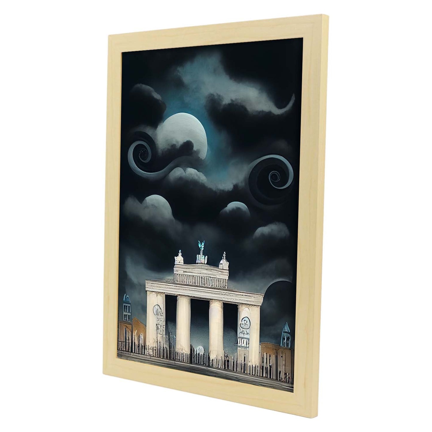 Nacnic Lámina Puerta de Brandenburgo Cariñoso al estilo de T. Burton. Ilustraciones de monumentos, ciudades, paises inspiradas en arte gótico y oscuro. Diseño y Decoración de Interiores.-Artwork-Nacnic-Nacnic Estudio SL