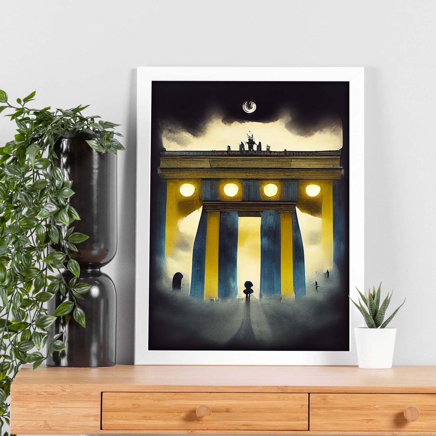 Nacnic Lámina Puerta de Brandenburgo Compasivo al estilo de T. Burton. Ilustraciones de monumentos, ciudades, paises inspiradas en arte gótico y oscuro. Diseño y Decoración de Interiores.-Artwork-Nacnic-Nacnic Estudio SL