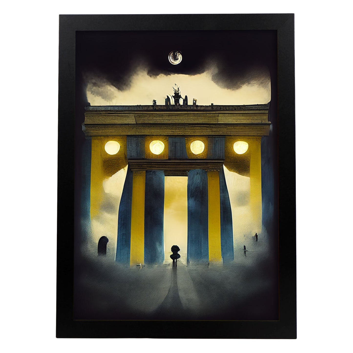 Nacnic Lámina Puerta de Brandenburgo Compasivo al estilo de T. Burton. Ilustraciones de monumentos, ciudades, paises inspiradas en arte gótico y oscuro. Diseño y Decoración de Interiores.-Artwork-Nacnic-A4-Sin marco-Nacnic Estudio SL