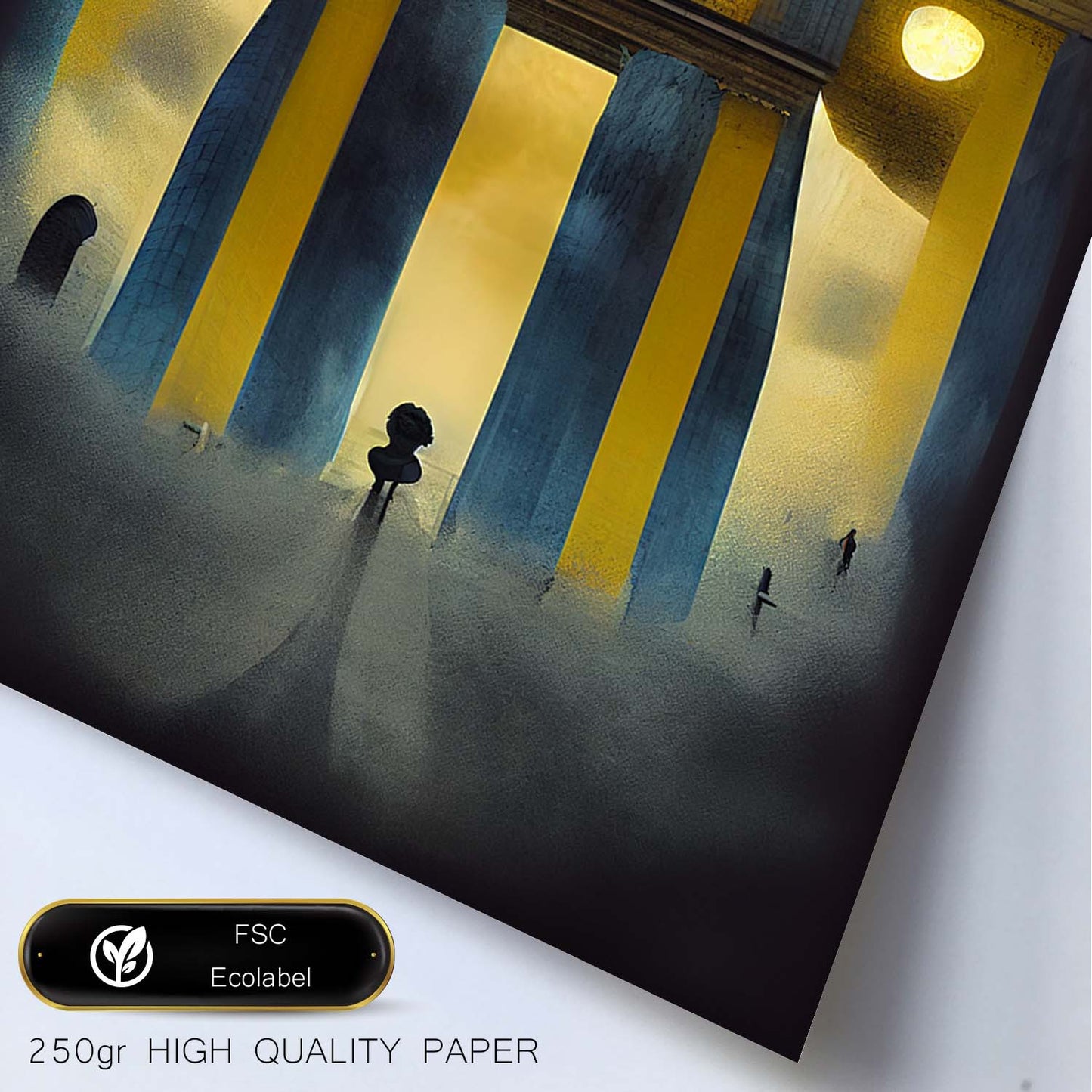 Nacnic Lámina Puerta de Brandenburgo Compasivo al estilo de T. Burton. Ilustraciones de monumentos, ciudades, paises inspiradas en arte gótico y oscuro. Diseño y Decoración de Interiores.-Artwork-Nacnic-Nacnic Estudio SL