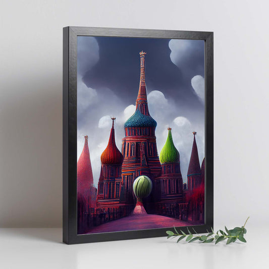 Nacnic Lámina San Basilio a color Encantador al estilo de T. Burton. Ilustraciones de monumentos, ciudades, paises inspiradas en arte gótico y oscuro. Diseño y Decoración de Interiores.-Artwork-Nacnic-Nacnic Estudio SL