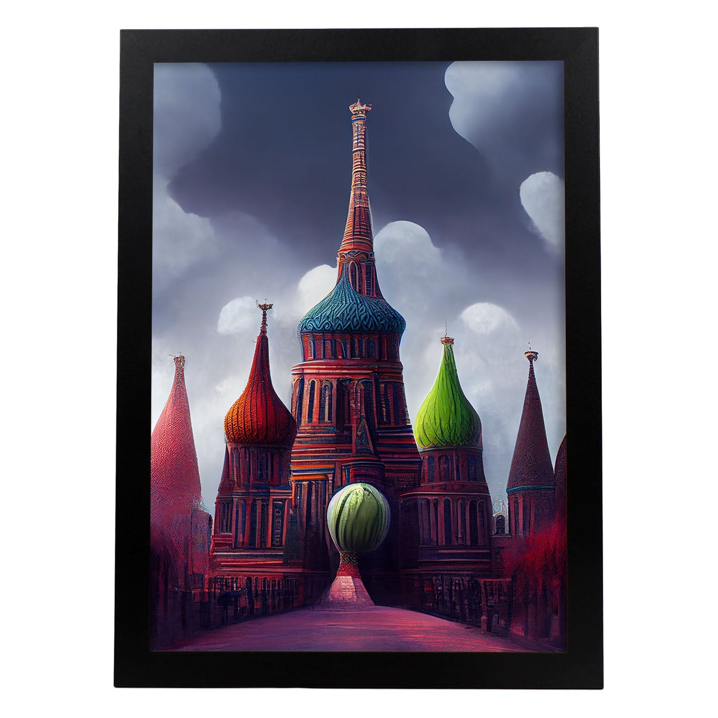 Nacnic Lámina San Basilio a color Encantador al estilo de T. Burton. Ilustraciones de monumentos, ciudades, paises inspiradas en arte gótico y oscuro. Diseño y Decoración de Interiores.-Artwork-Nacnic-A4-Sin marco-Nacnic Estudio SL