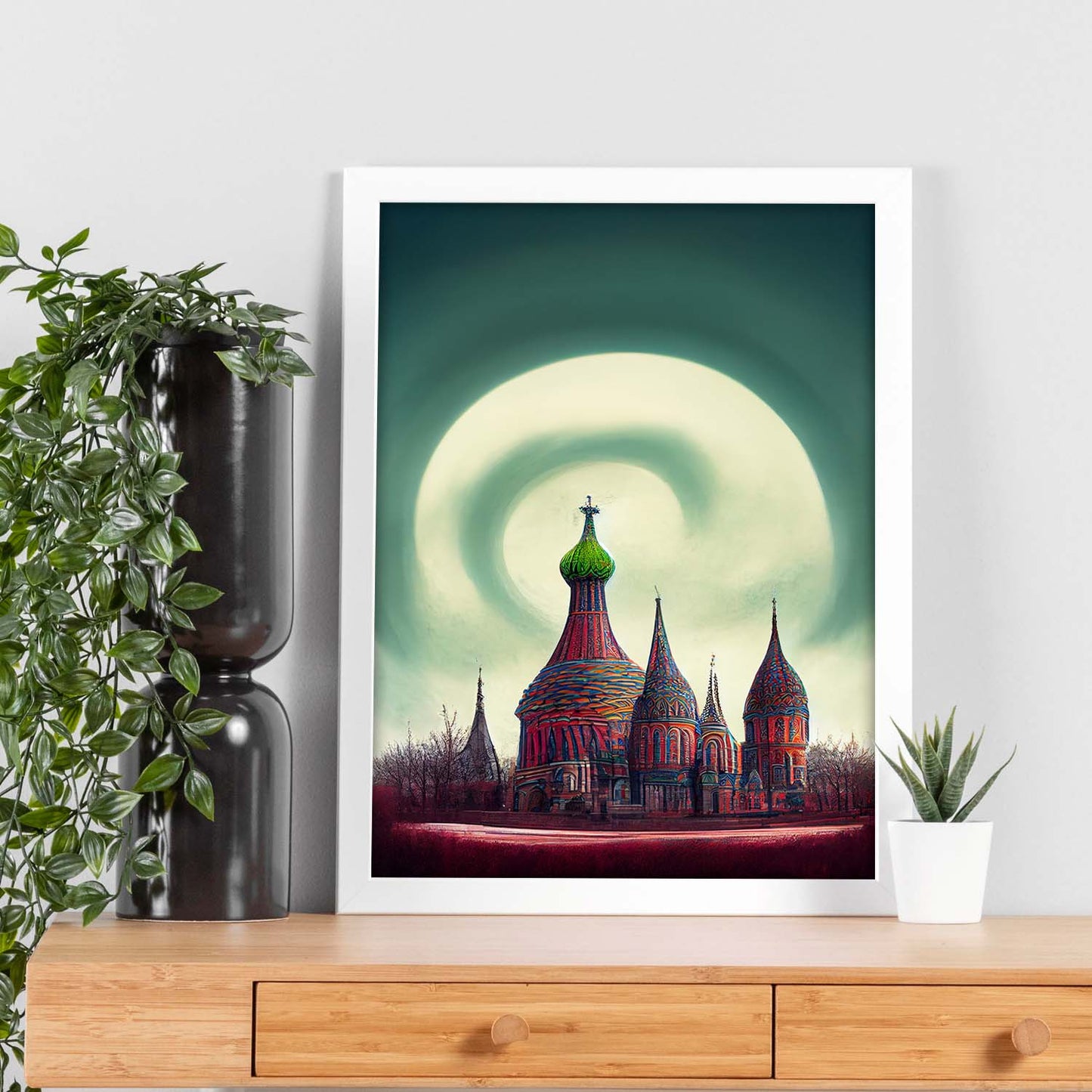 Nacnic Lámina San Basilio Leal al estilo de T. Burton. Ilustraciones de monumentos, ciudades, paises inspiradas en arte gótico y oscuro. Diseño y Decoración de Interiores.-Artwork-Nacnic-Nacnic Estudio SL