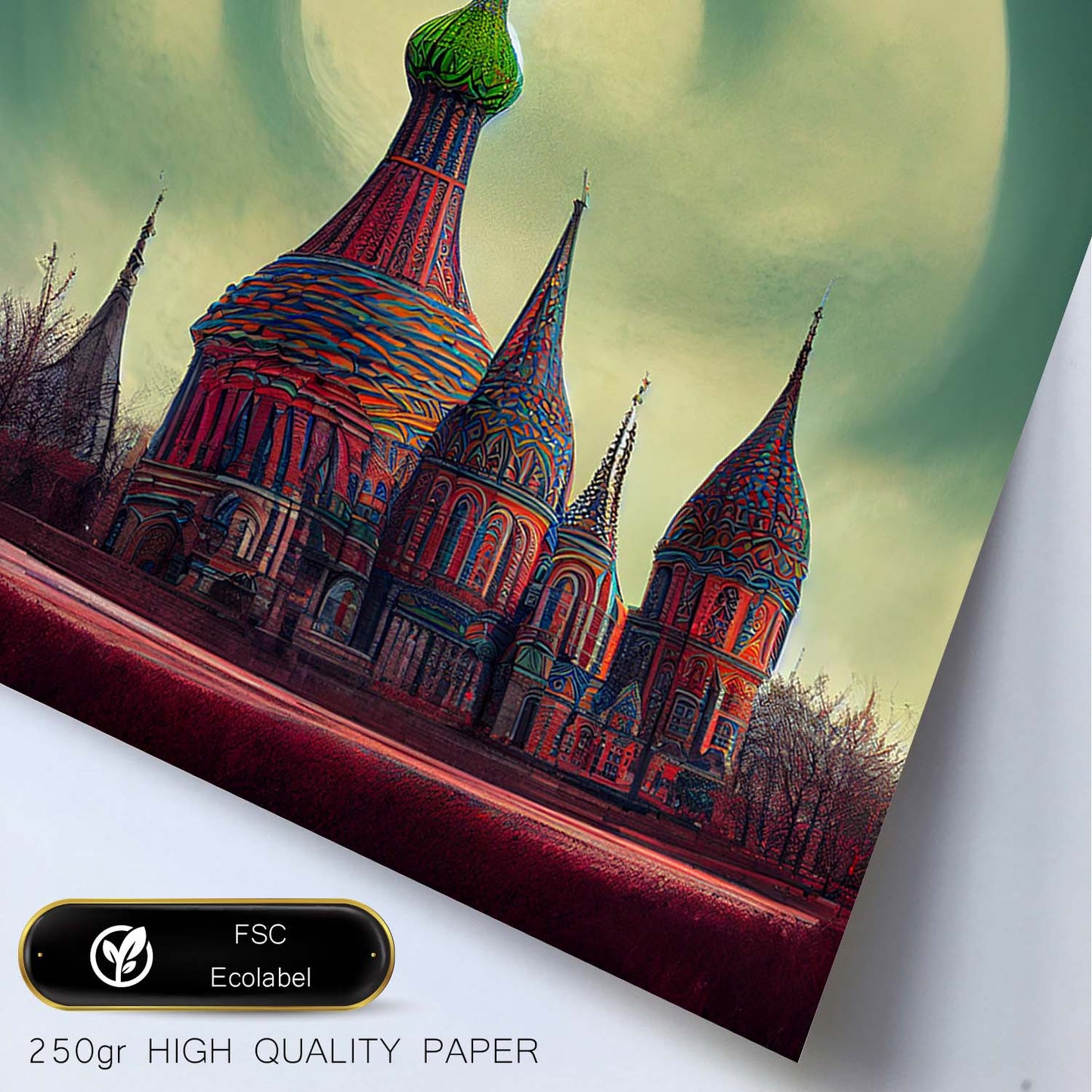 Nacnic Lámina San Basilio Leal al estilo de T. Burton. Ilustraciones de monumentos, ciudades, paises inspiradas en arte gótico y oscuro. Diseño y Decoración de Interiores.-Artwork-Nacnic-Nacnic Estudio SL