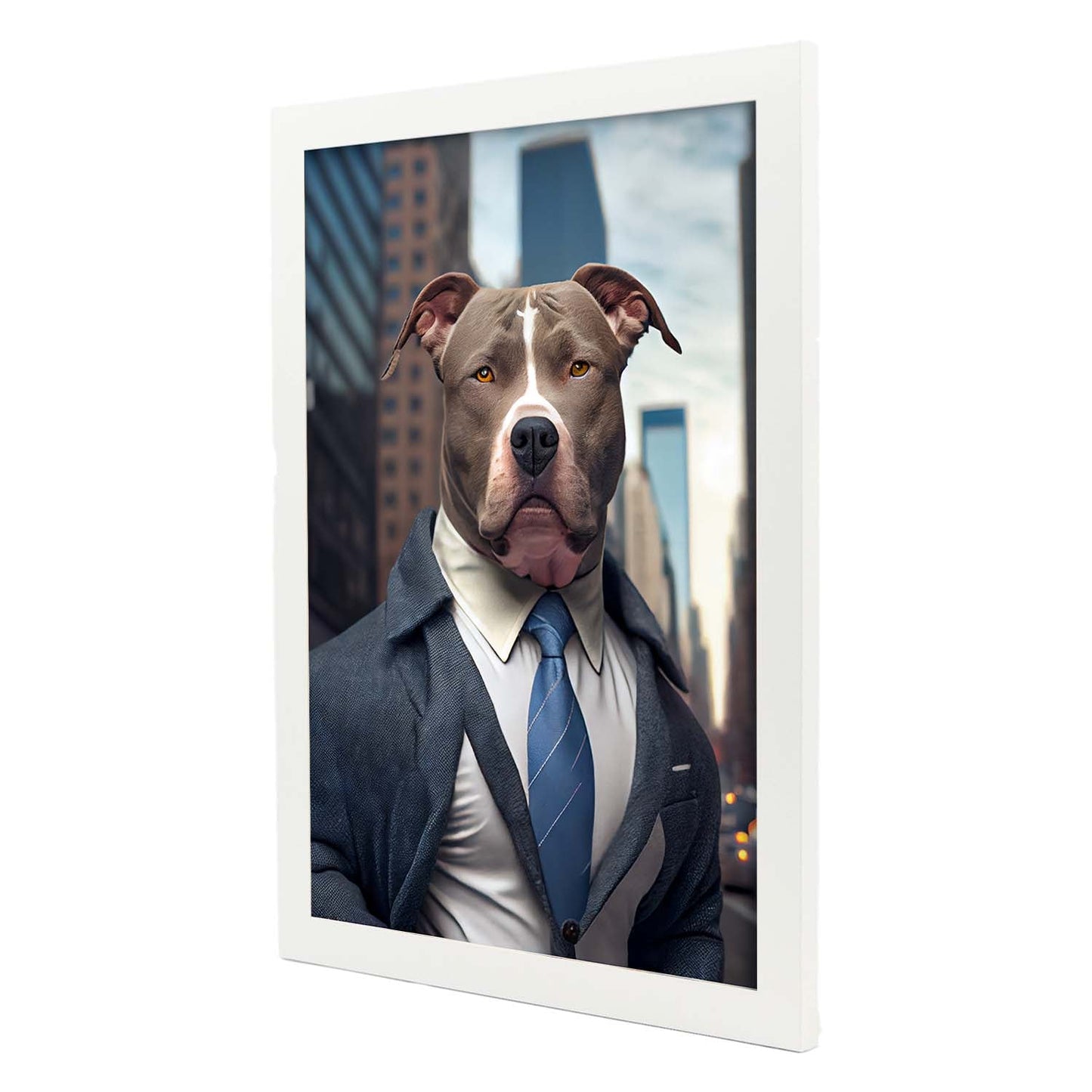Nacnic Lámina Staffordshire Terrier americano Curioso en estilo Fotografía a todo color. Divertidas ilustraciones realistas de animales con ropa humana. Diseño y Decoración de Interiores.-Artwork-Nacnic-Nacnic Estudio SL