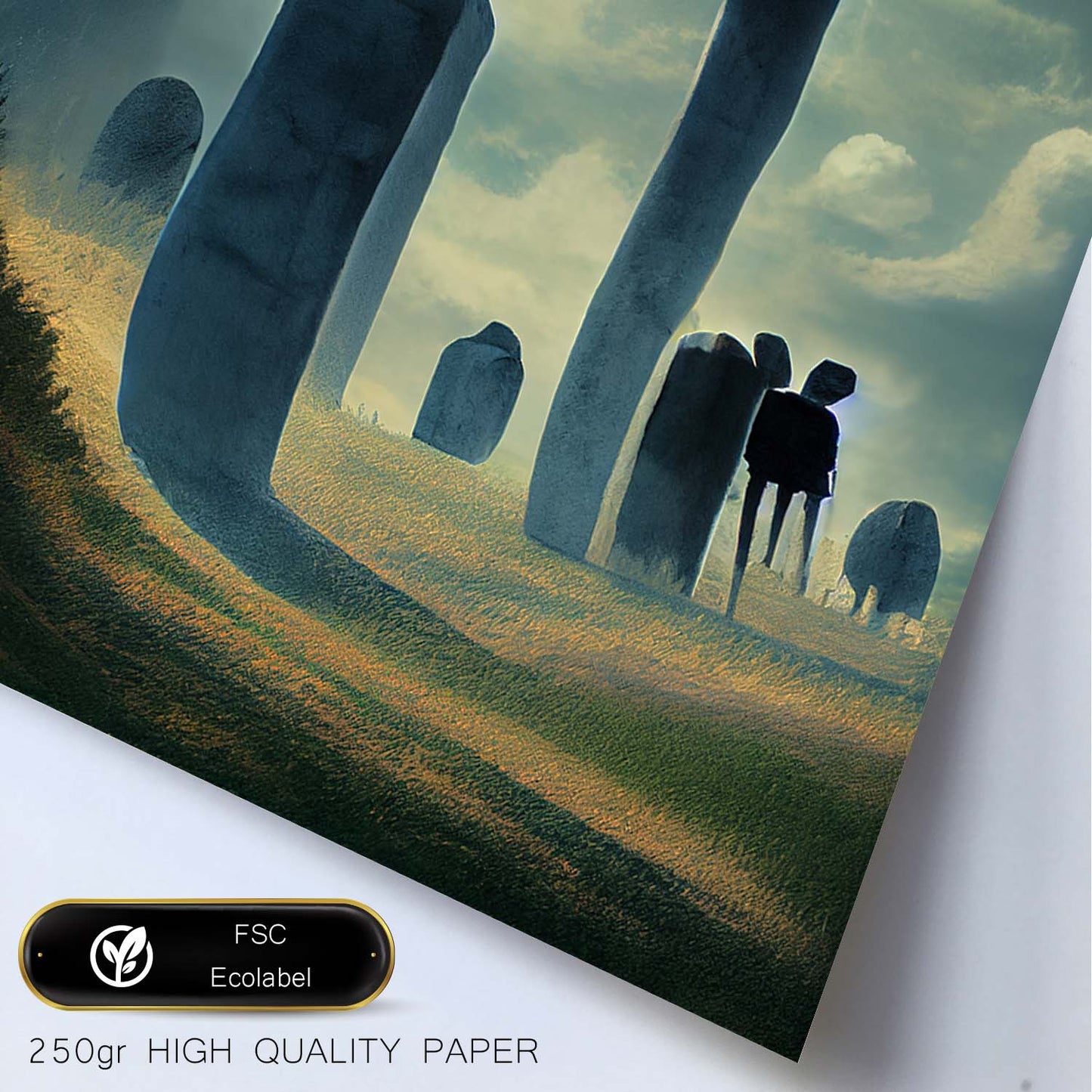 Nacnic Lámina Stonehenge Dinámico al estilo de T. Burton. Ilustraciones de monumentos, ciudades, paises inspiradas en arte gótico y oscuro. Diseño y Decoración de Interiores.-Artwork-Nacnic-Nacnic Estudio SL