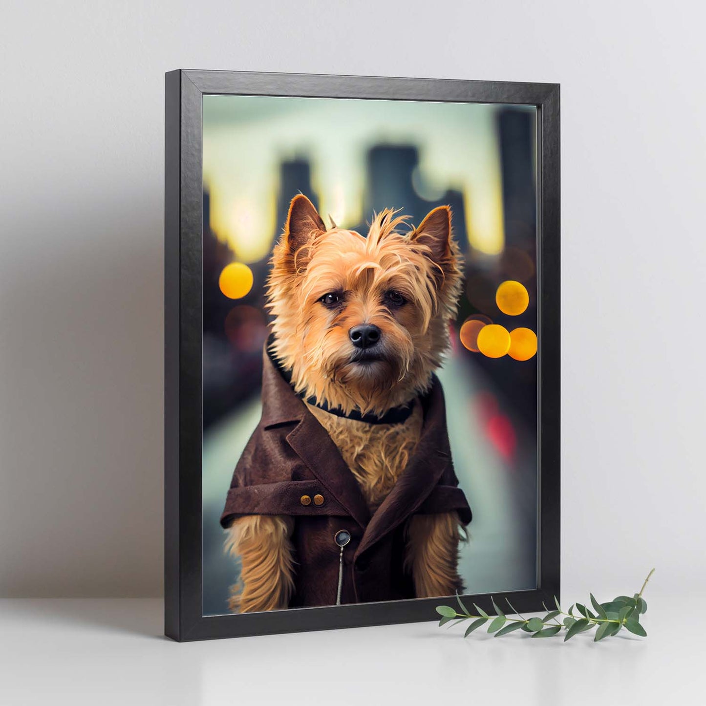 Nacnic Lámina Terrier de Australia Curioso en estilo Fotografía a todo color. Divertidas ilustraciones realistas de animales con ropa humana. Diseño y Decoración de Interiores.-Artwork-Nacnic-Nacnic Estudio SL