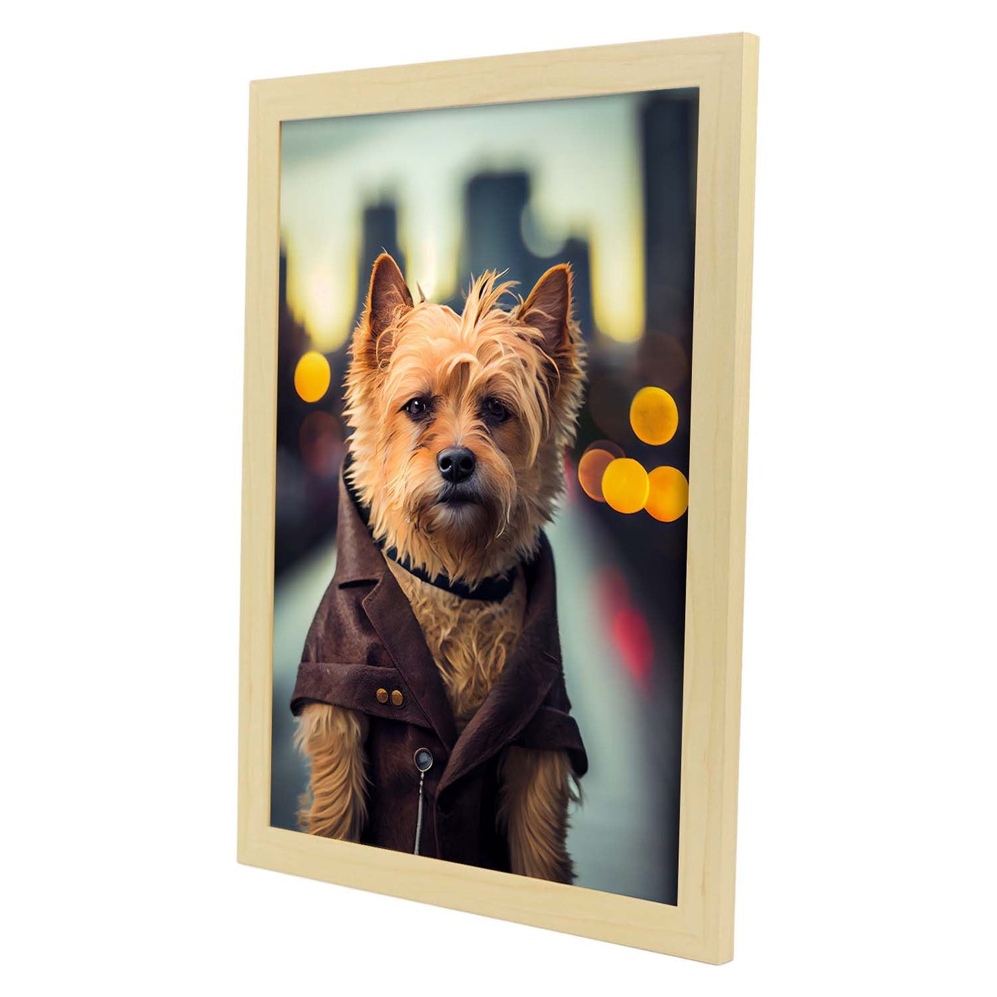 Nacnic Lámina Terrier de Australia Curioso en estilo Fotografía a todo color. Divertidas ilustraciones realistas de animales con ropa humana. Diseño y Decoración de Interiores.-Artwork-Nacnic-Nacnic Estudio SL