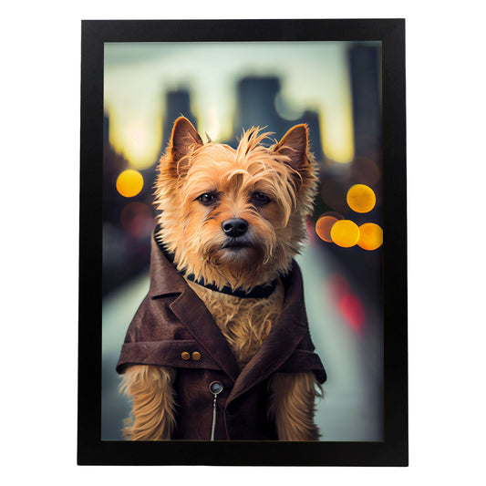 Nacnic Lámina Terrier de Australia Curioso en estilo Fotografía a todo color. Divertidas ilustraciones realistas de animales con ropa humana. Diseño y Decoración de Interiores.-Artwork-Nacnic-A4-Sin marco-Nacnic Estudio SL