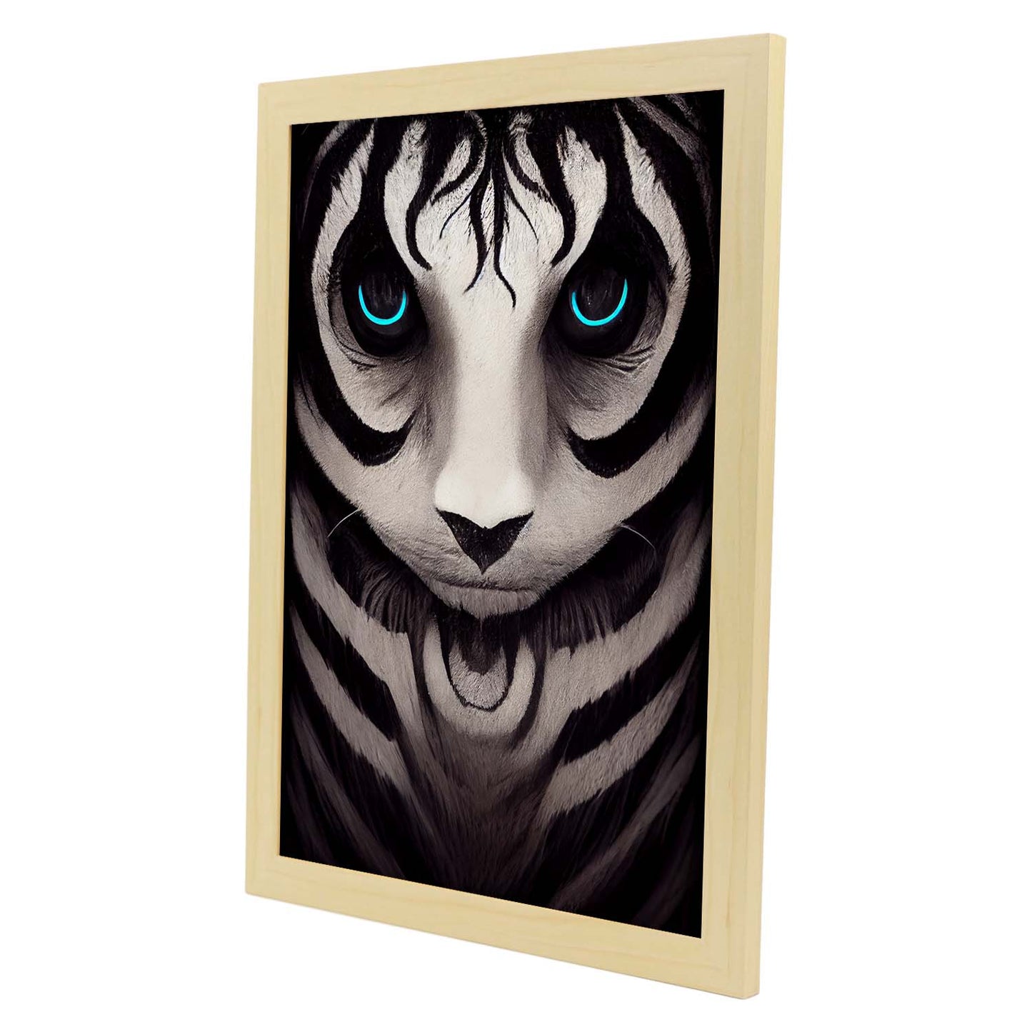 Nacnic Lámina Tigre Dinámico estilo T. Burton. Ilustraciones y pósters de animales inspirados en el arte gótico y oscuro de Burton. Diseño y Decoración de Interiores.-Artwork-Nacnic-Nacnic Estudio SL