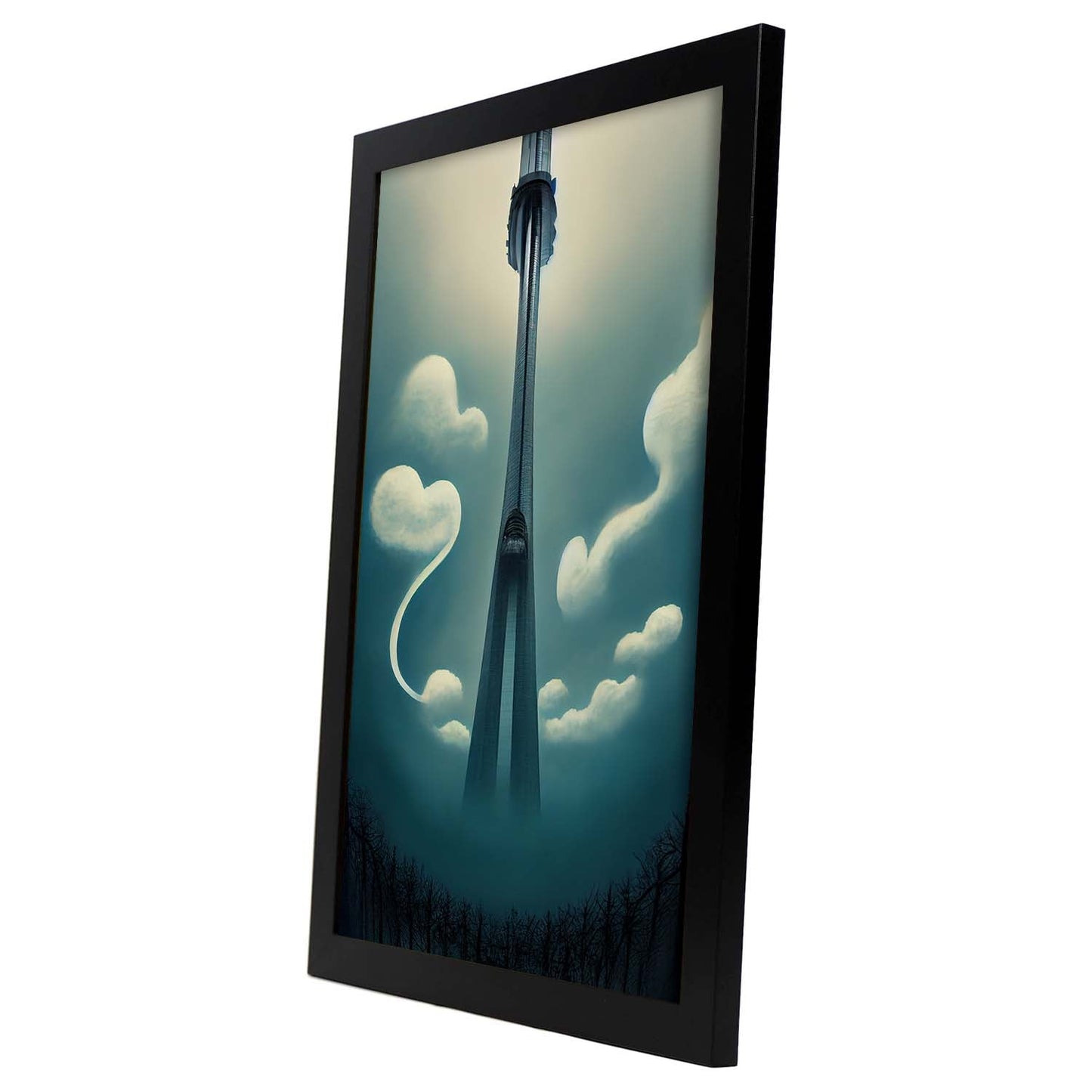 Nacnic Lámina Torre CN Energético al estilo de T. Burton. Ilustraciones de monumentos, ciudades, paises inspiradas en arte gótico y oscuro. Diseño y Decoración de Interiores.-Artwork-Nacnic-Nacnic Estudio SL