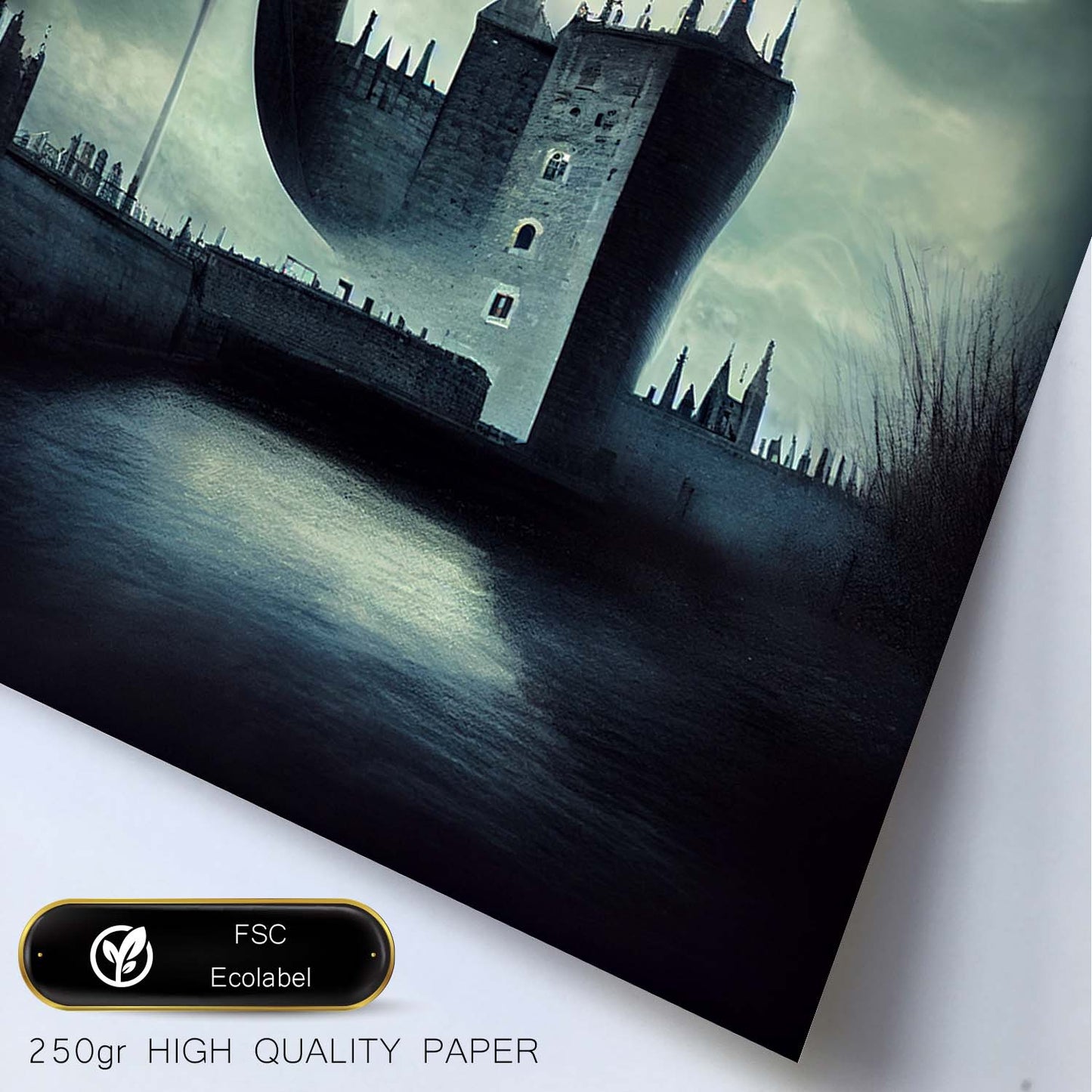 Nacnic Lámina Torre de Londres Optimista al estilo de T. Burton. Ilustraciones de monumentos, ciudades, paises inspiradas en arte gótico y oscuro. Diseño y Decoración de Interiores.-Artwork-Nacnic-Nacnic Estudio SL