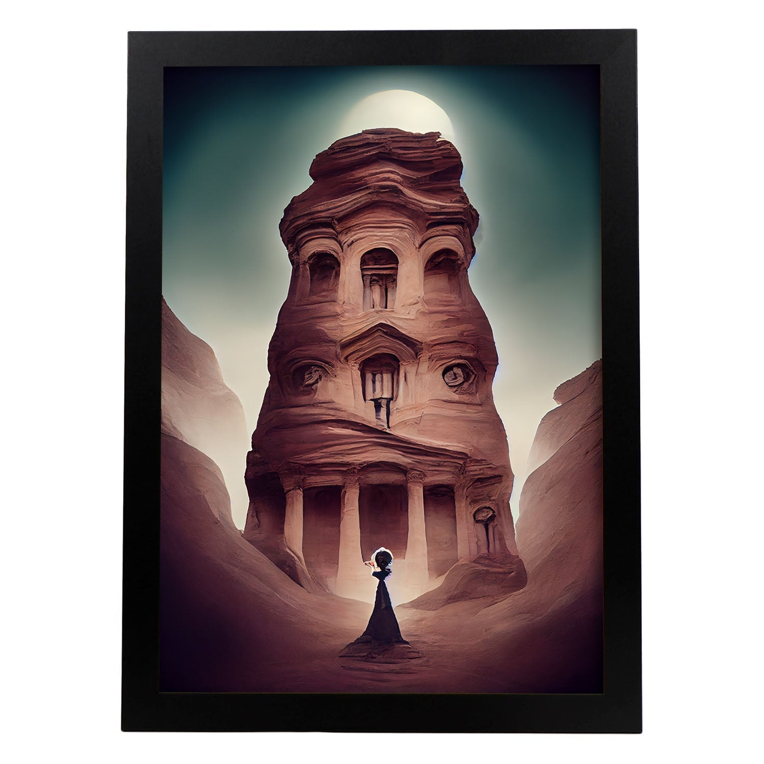 Nacnic Lámina Torre Petra Creativo al estilo de T. Burton. Ilustraciones de monumentos, ciudades, paises inspiradas en arte gótico y oscuro. Diseño y Decoración de Interiores.-Artwork-Nacnic-A4-Sin marco-Nacnic Estudio SL