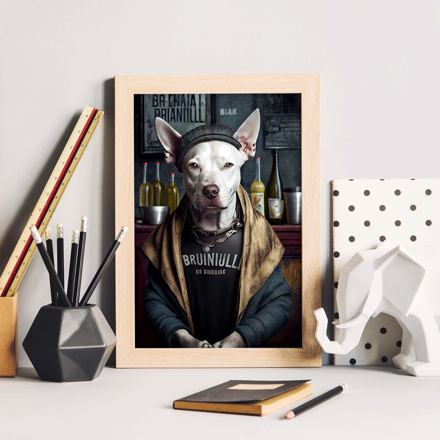 Nacnic Lámina Vallhund Dinámico en estilo Fotografía a todo color. Divertidas ilustraciones realistas de animales con ropa humana. Diseño y Decoración de Interiores.-Artwork-Nacnic-Nacnic Estudio SL