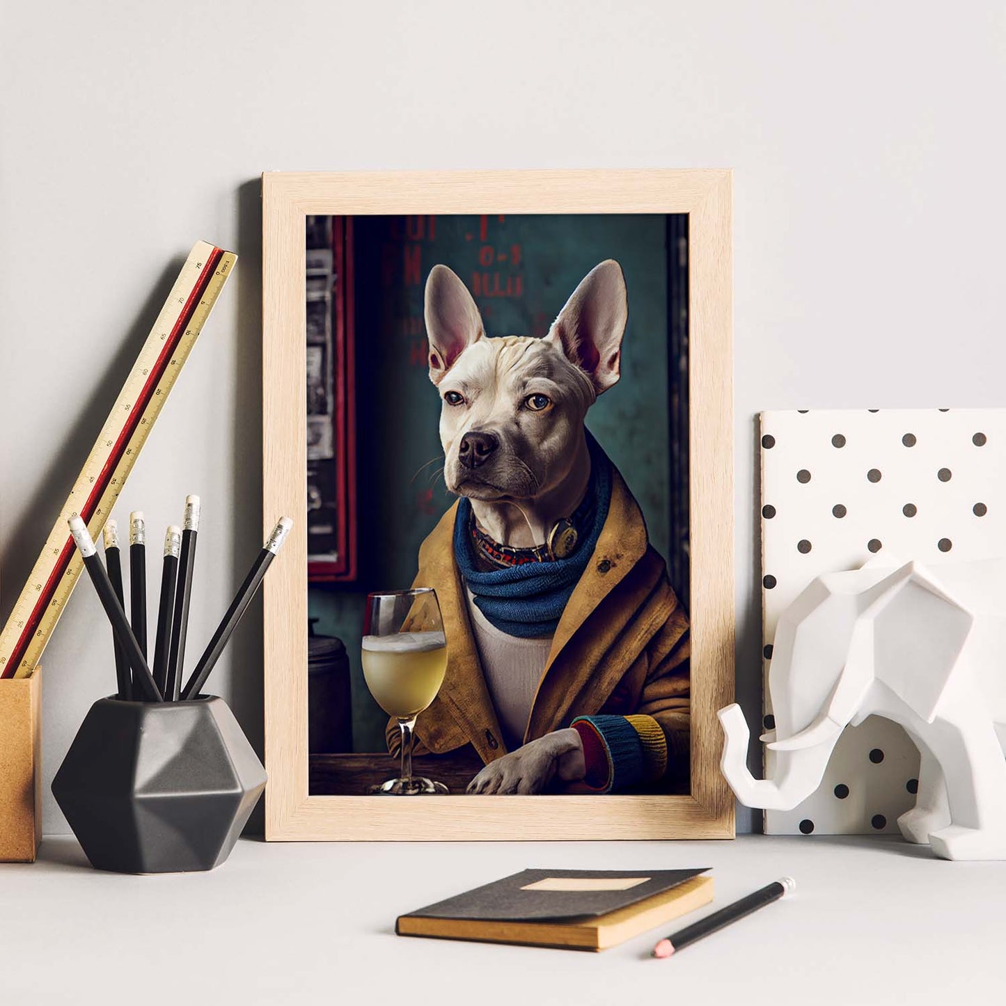 Nacnic Lámina Vallhund Encantador en estilo Fotografía a todo color. Divertidas ilustraciones realistas de animales con ropa humana. Diseño y Decoración de Interiores.-Artwork-Nacnic-Nacnic Estudio SL