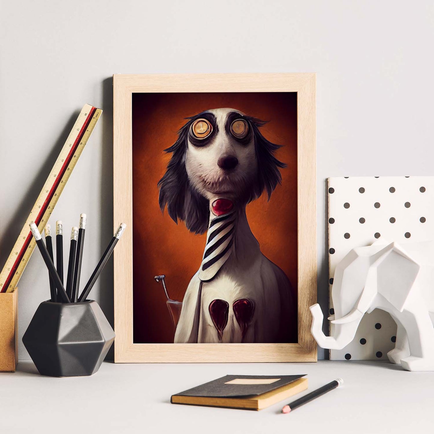Nacnic Lámina Veterinario Amistoso estilo T. Burton. Ilustraciones y pósters de animales inspirados en el arte gótico y oscuro de Burton. Diseño y Decoración de Interiores.-Artwork-Nacnic-Nacnic Estudio SL