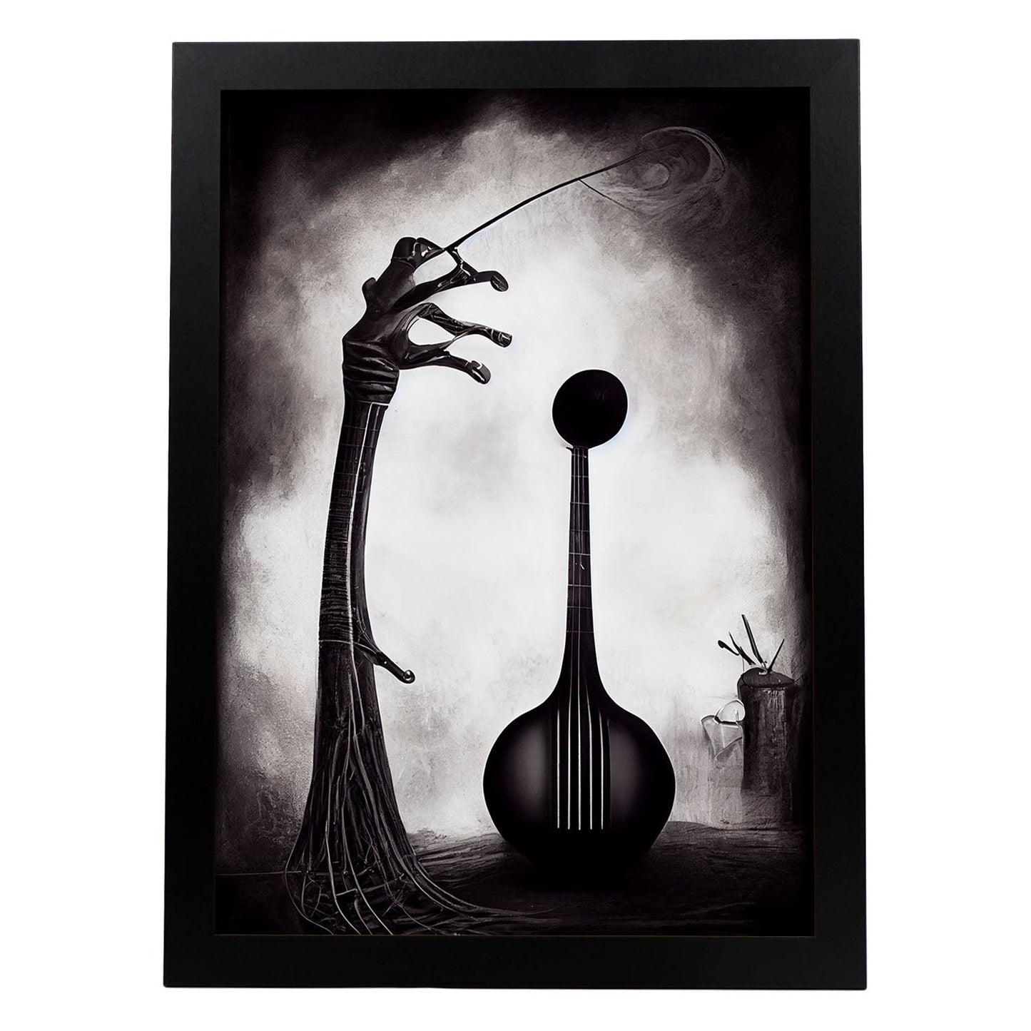 Nacnic Lámina Violín Práctico al estilo de T. Burton. Ilustraciones de escenas y lugares inspiradas en arte gótico y oscuro. Diseño y Decoración de Interiores.-Artwork-Nacnic-A4-Sin marco-Nacnic Estudio SL