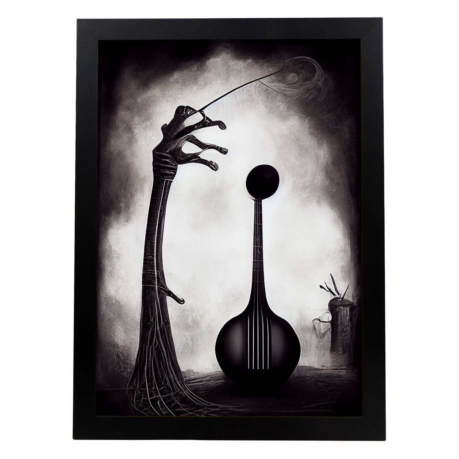 Nacnic Lámina Violín Práctico al estilo de T. Burton. Ilustraciones de escenas y lugares inspiradas en arte gótico y oscuro. Diseño y Decoración de Interiores.-Artwork-Nacnic-A4-Sin marco-Nacnic Estudio SL