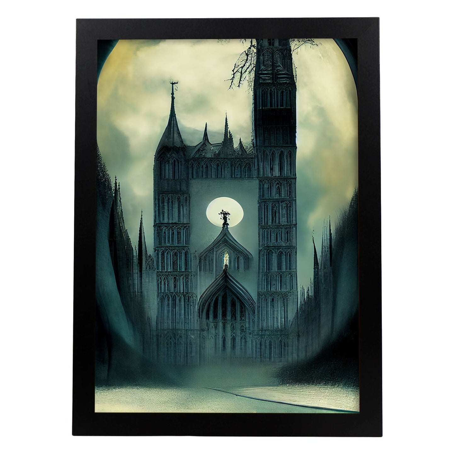 Nacnic Lámina Westminster Sociable al estilo de T. Burton. Ilustraciones de monumentos, ciudades, paises inspiradas en arte gótico y oscuro. Diseño y Decoración de Interiores.-Artwork-Nacnic-A4-Sin marco-Nacnic Estudio SL