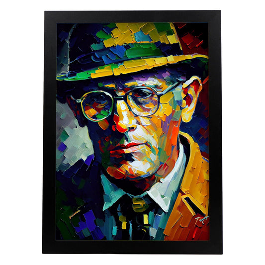 Nacnic Le Corbusier Pintura al óleo de pinceladas coloridas ha. Estampados de arte de pared estético para el diseño de dormitorio o sala de estar.-Artwork-Nacnic-A4-Sin marco-Nacnic Estudio SL