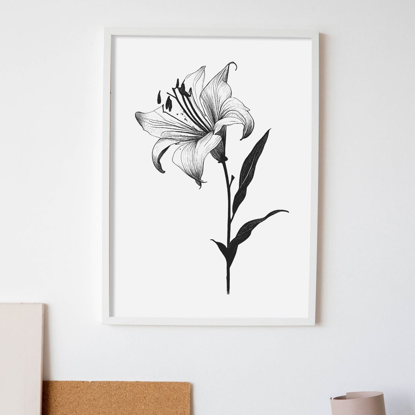 Láminas Nacnic de Arte Minimalista con Líneas de Lirio