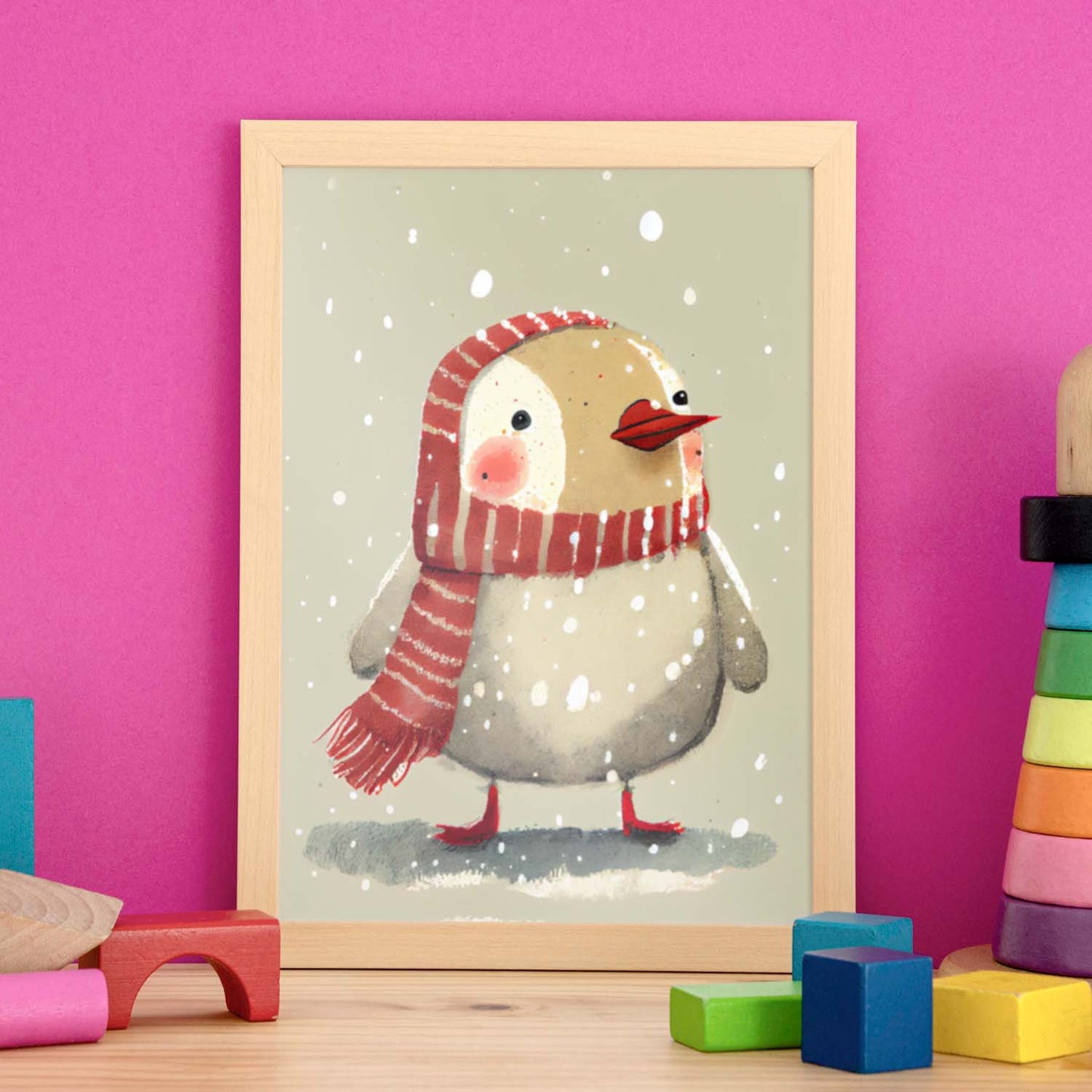 Nacnic Lindo Baby Baby Turkey con rojo. Estampados de arte de pared estético para el diseño de dormitorio o sala de estar.-Artwork-Nacnic-Nacnic Estudio SL