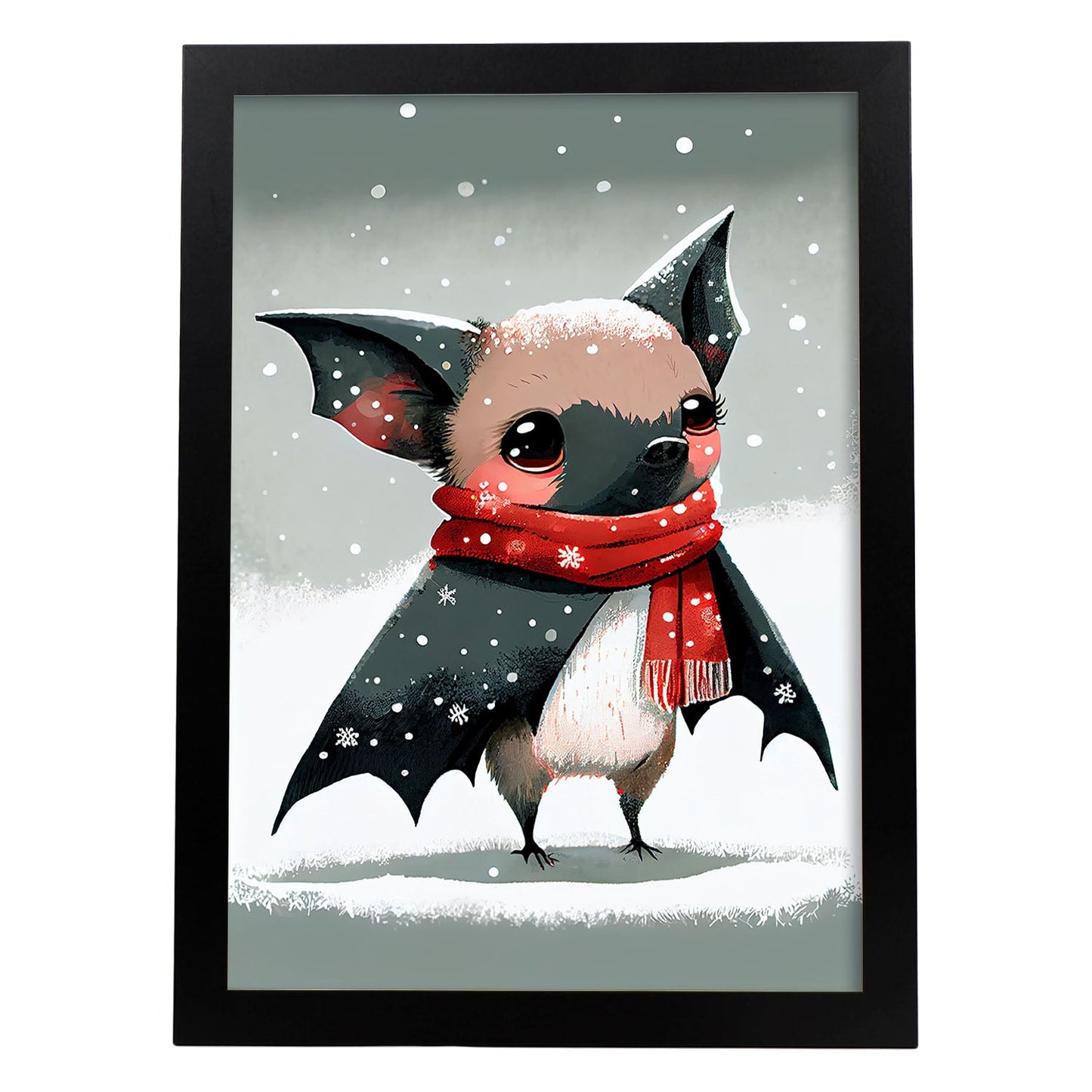 Nacnic Lindo Baby Bat con rojo. Estampados de arte de pared estético para el diseño de dormitorio o sala de estar.-Artwork-Nacnic-A4-Sin marco-Nacnic Estudio SL