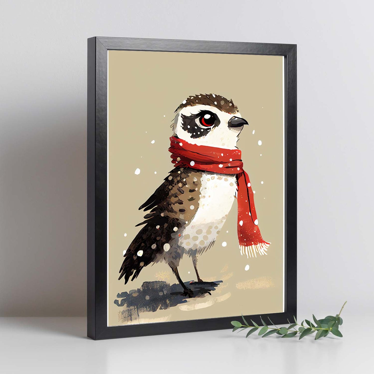 Nacnic lindo bebé águila pescadora con rojo. Estampados de arte de pared estético para el diseño de dormitorio o sala de estar.-Artwork-Nacnic-Nacnic Estudio SL