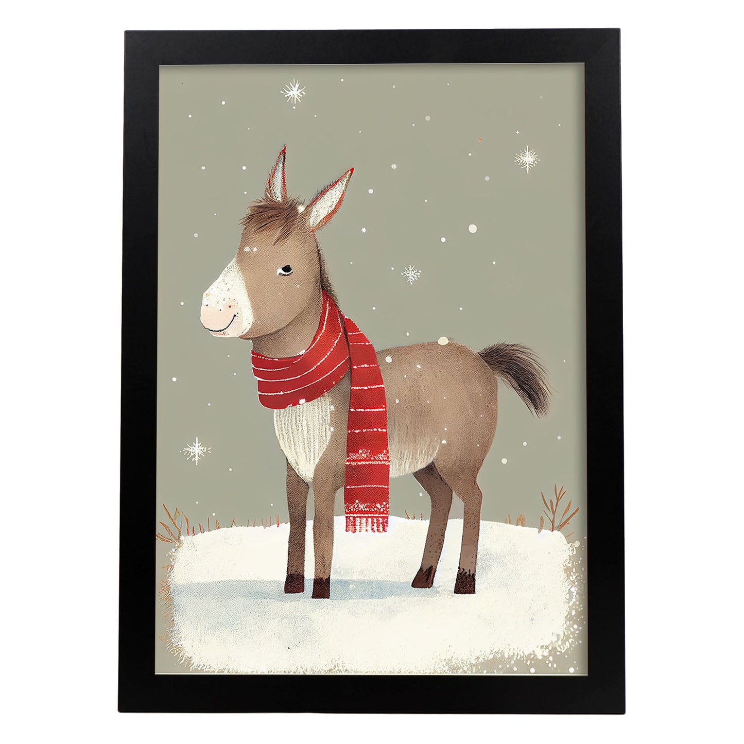 Nacnic lindo bebé burro con rojo. Estampados de arte de pared estético para el diseño de dormitorio o sala de estar.-Artwork-Nacnic-A4-Sin marco-Nacnic Estudio SL