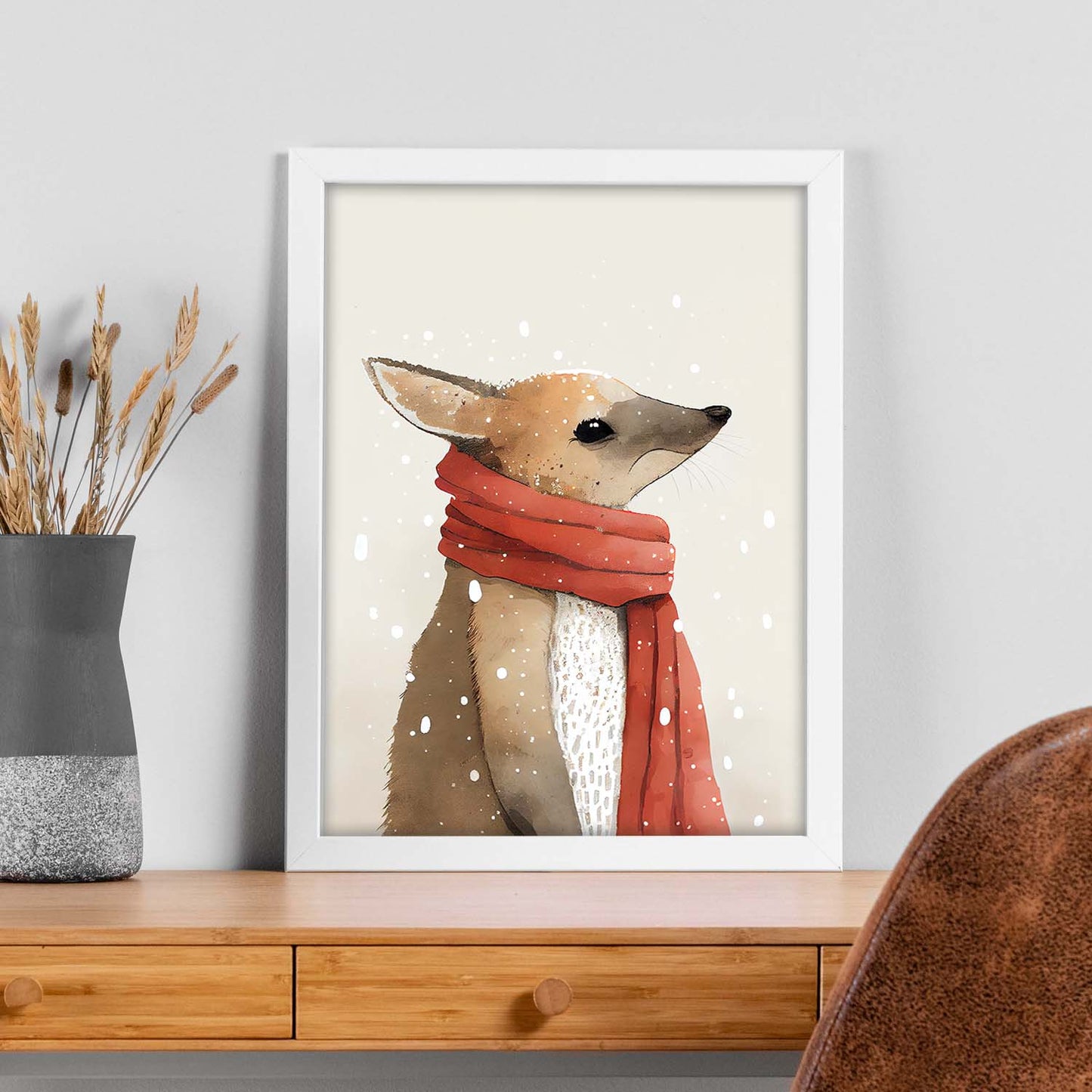 Nacnic lindo bebé canguro con rojo. Estampados de arte de pared estético para el diseño de dormitorio o sala de estar.-Artwork-Nacnic-Nacnic Estudio SL
