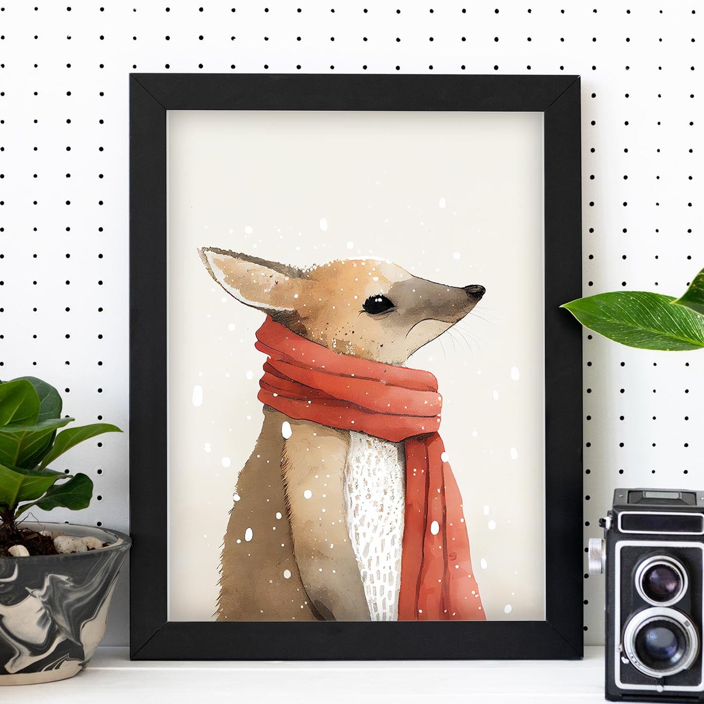 Nacnic lindo bebé canguro con rojo. Estampados de arte de pared estético para el diseño de dormitorio o sala de estar.-Artwork-Nacnic-Nacnic Estudio SL