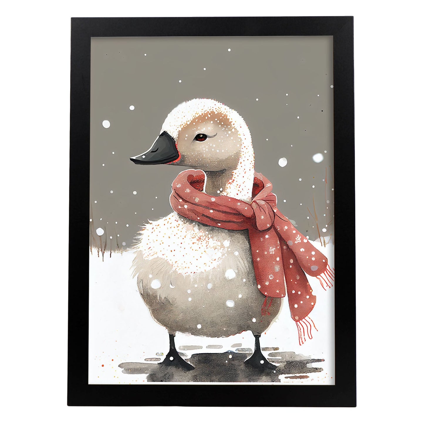 Nacnic lindo bebé cisne con rojo. Estampados de arte de pared estético para el diseño de dormitorio o sala de estar.-Artwork-Nacnic-A4-Sin marco-Nacnic Estudio SL