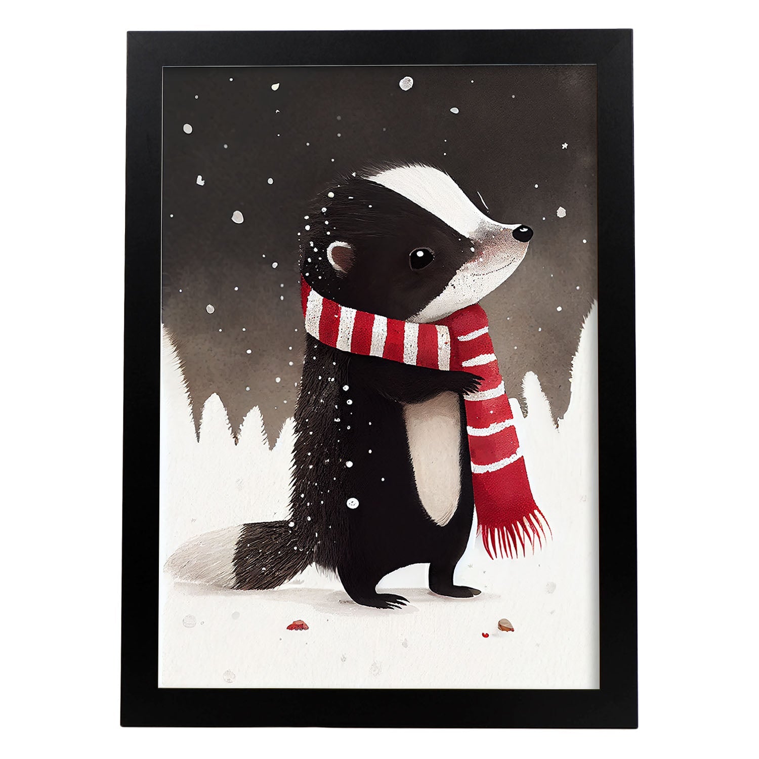 Nacnic lindo bebé mofeta con rojo. Estampados de arte de pared estético para el diseño de dormitorio o sala de estar.-Artwork-Nacnic-A4-Sin marco-Nacnic Estudio SL