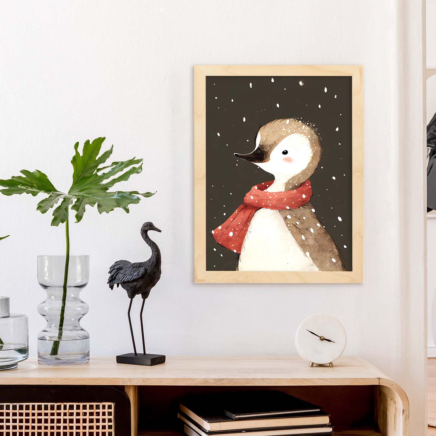 Nacnic lindo ganso con rojo. Estampados de arte de pared estético para el diseño de dormitorio o sala de estar.-Artwork-Nacnic-Nacnic Estudio SL