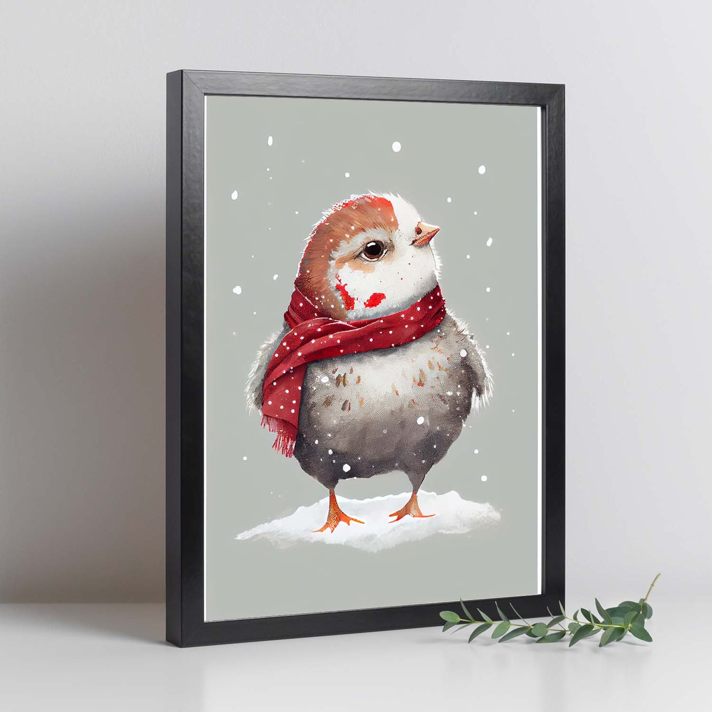 Nacnic Link Baby Chicken con rojo. Estampados de arte de pared estético para el diseño de dormitorio o sala de estar.-Artwork-Nacnic-Nacnic Estudio SL