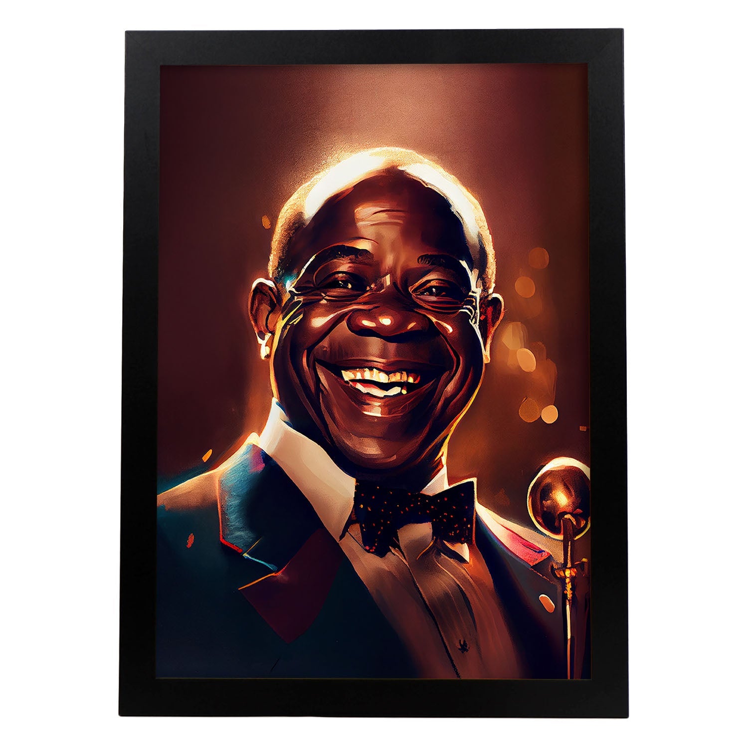 Nacnic Louis Armstrong sonriente Pixar estilo dinámico Figura d. Estampados de arte de pared estético para el diseño de dormitorio o sala de estar.-Artwork-Nacnic-A4-Sin marco-Nacnic Estudio SL