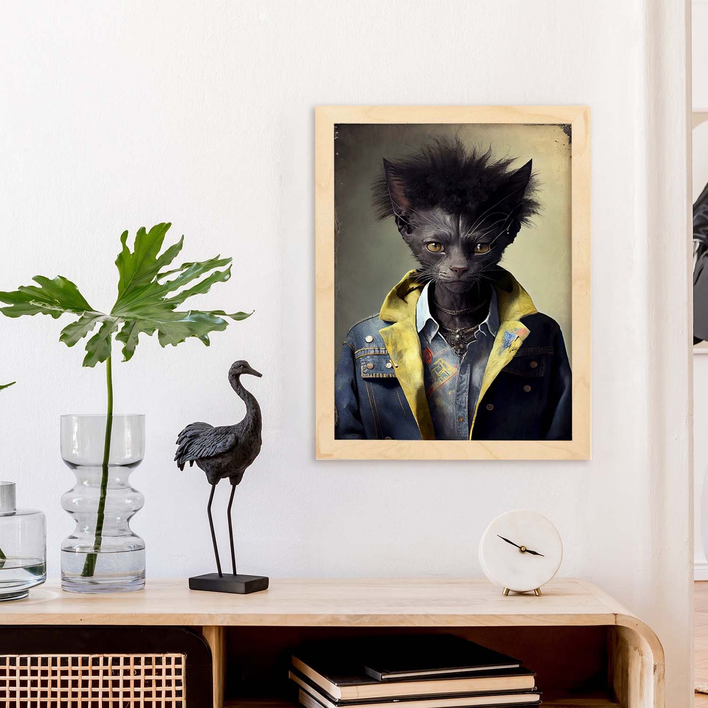 Nacnic Lykoi se vistió con ropa humana. Estampados de arte de pared estético para el diseño de dormitorio o sala de estar.-Artwork-Nacnic-Nacnic Estudio SL